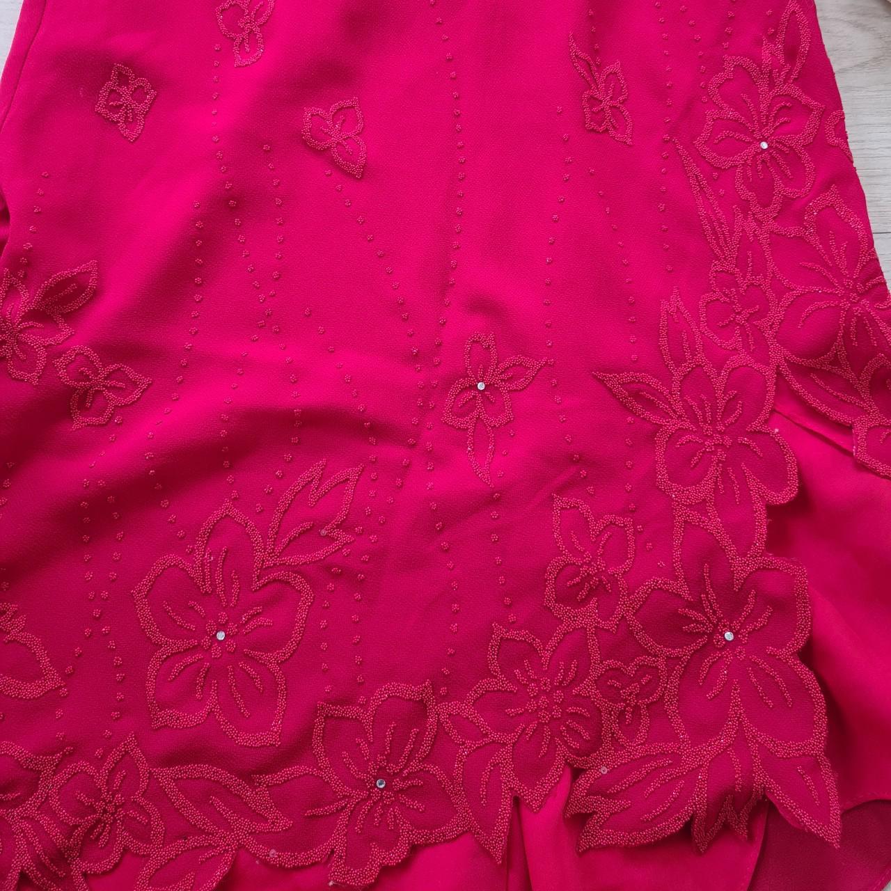 Product Image 4 - Bright red floral sequin embroidered