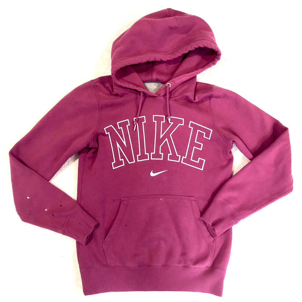 Nike Women's Pink and White Hoodie | Depop