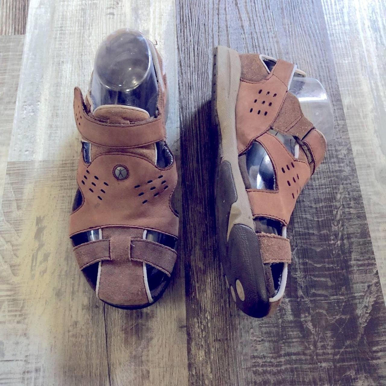 Hush puppies brown leather strappy hiking walking... - Depop