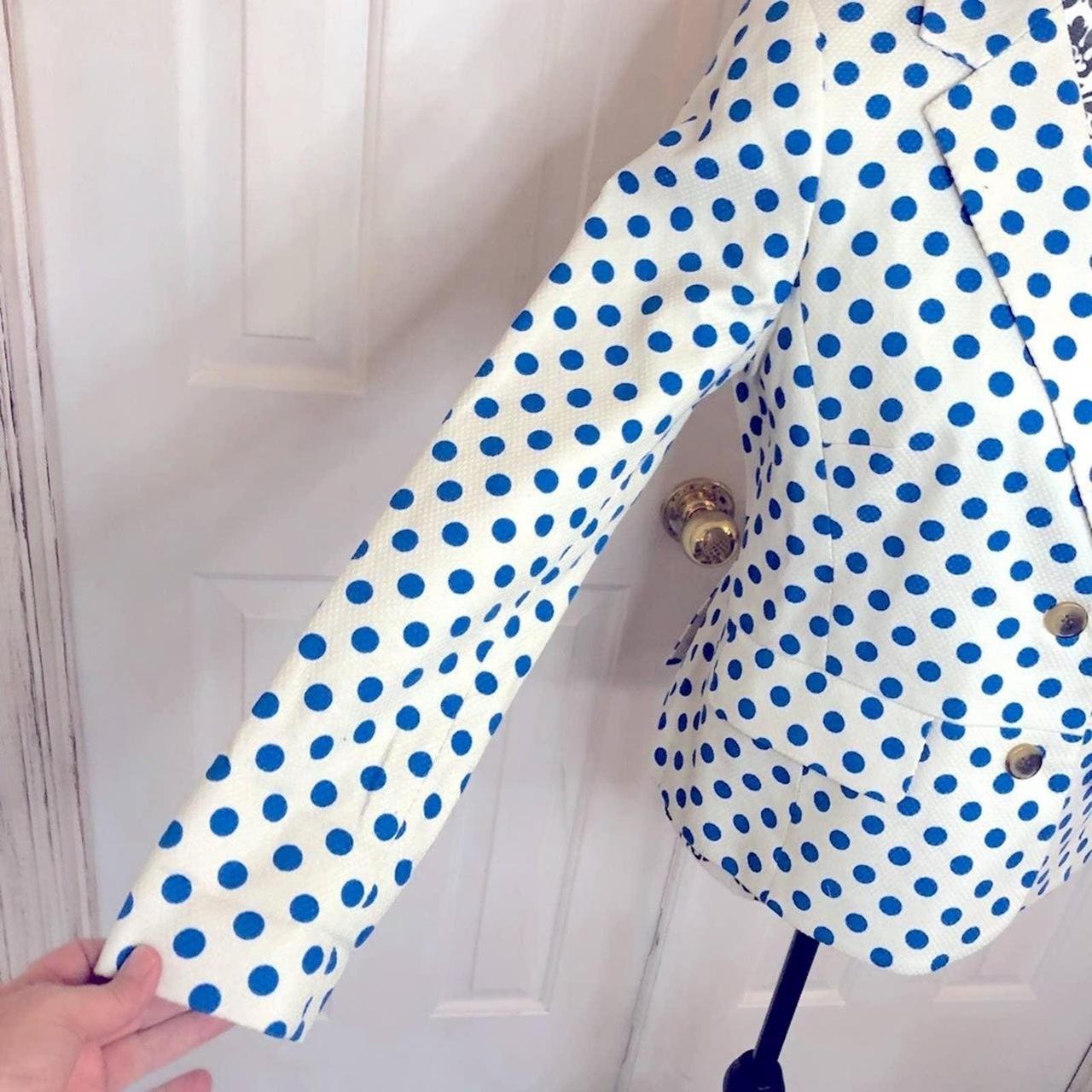 Boden Women's Blue and Cream Jacket Depop