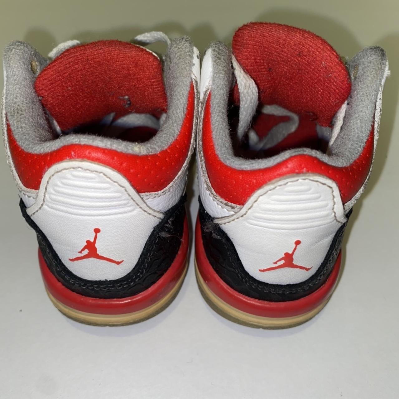 Fire Red Air Jordan 3s Size : 5.5c Condition: 8/10... - Depop