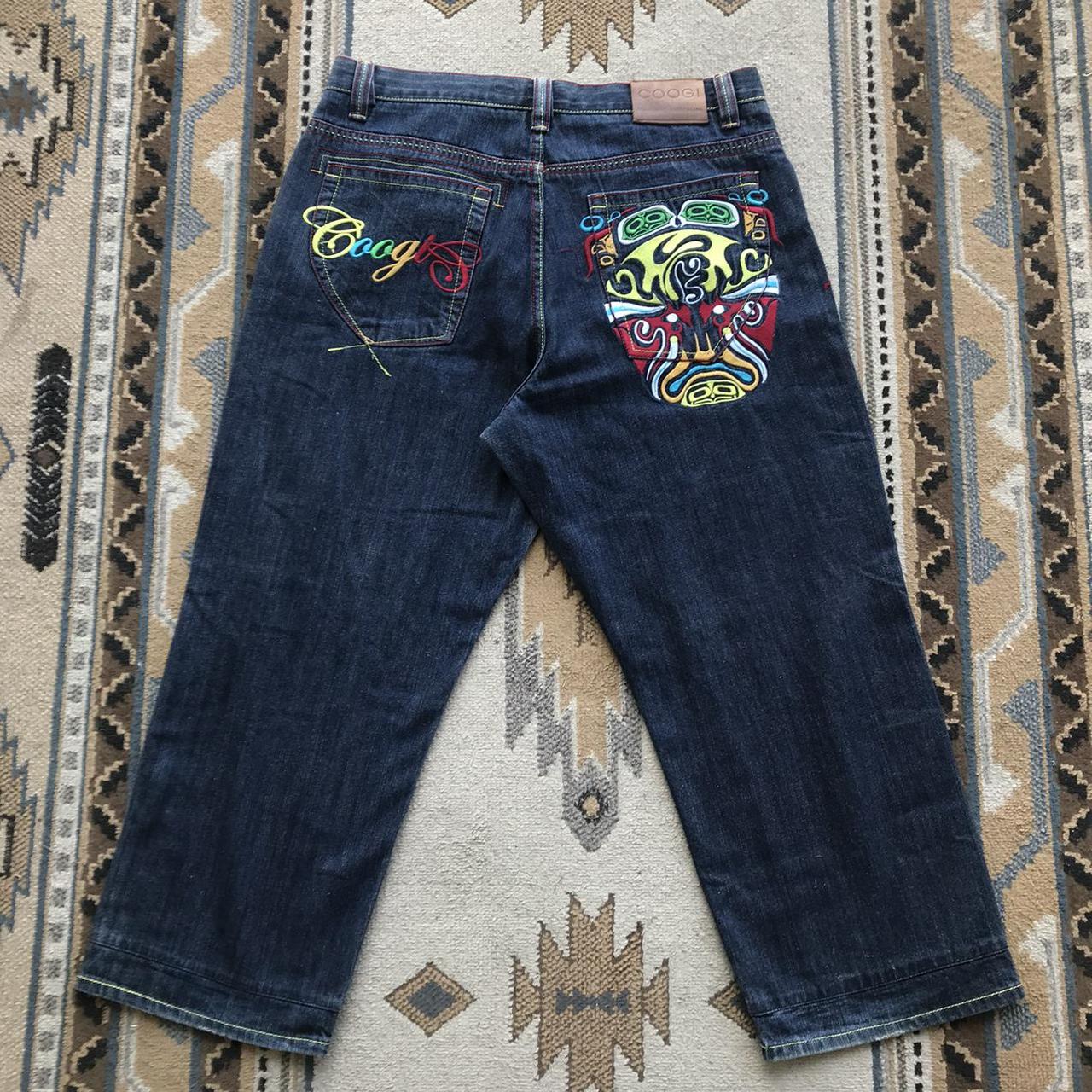 Vintage COOGI Baggy Blue Denim Jeans Multicolor... - Depop