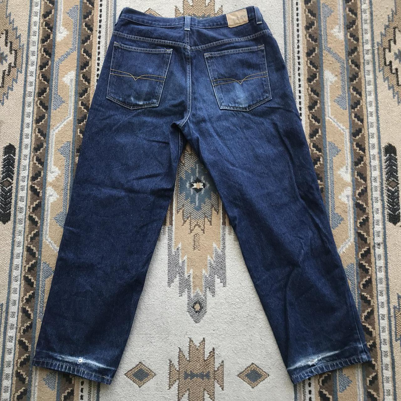 Anchor Blue Men's Blue and Navy Jeans | Depop