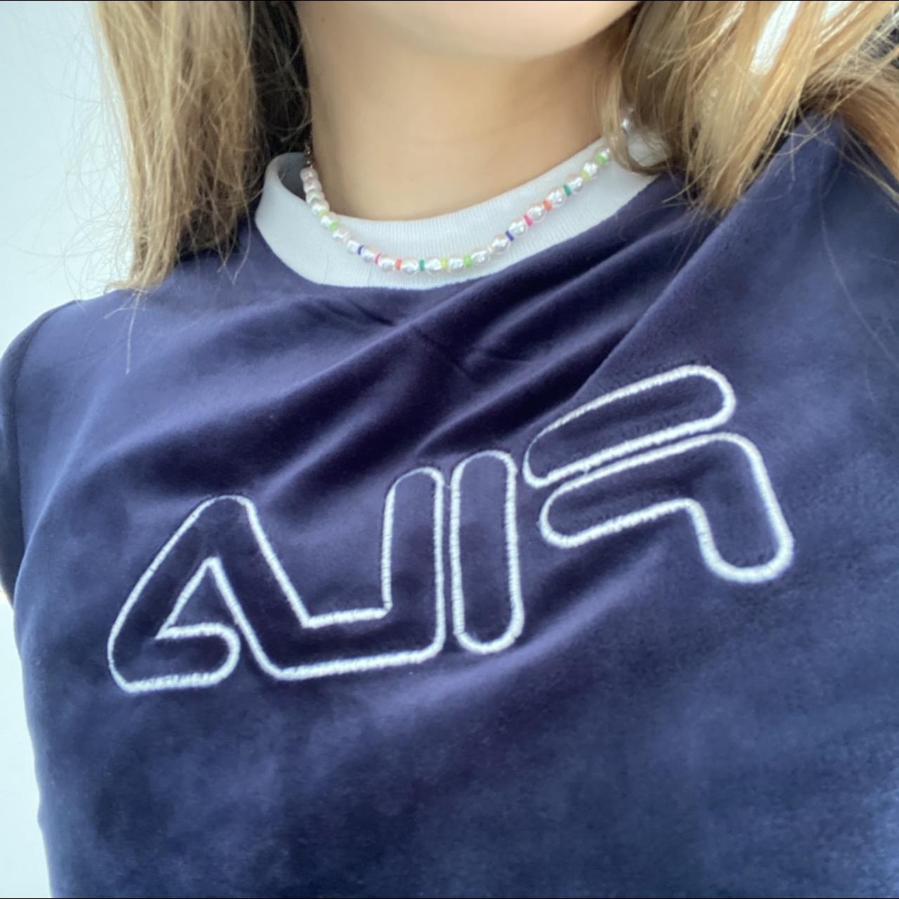 Coolest Velvet Fila Top Never Warn Could Fit Up To Depop