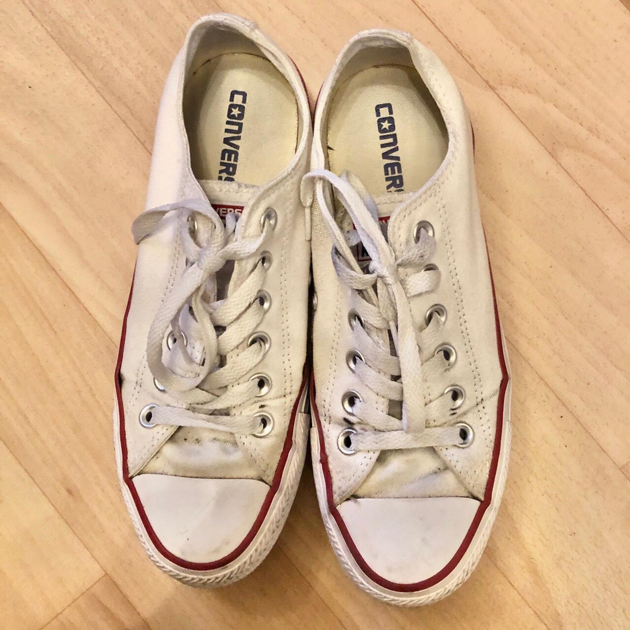 White Converse Size 5 RRP - £52 2nd class p&p... - Depop