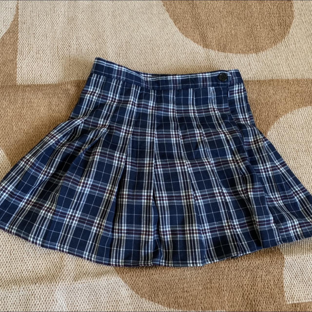 Blue plaid mini schoolgirl skort! Super trendy... - Depop