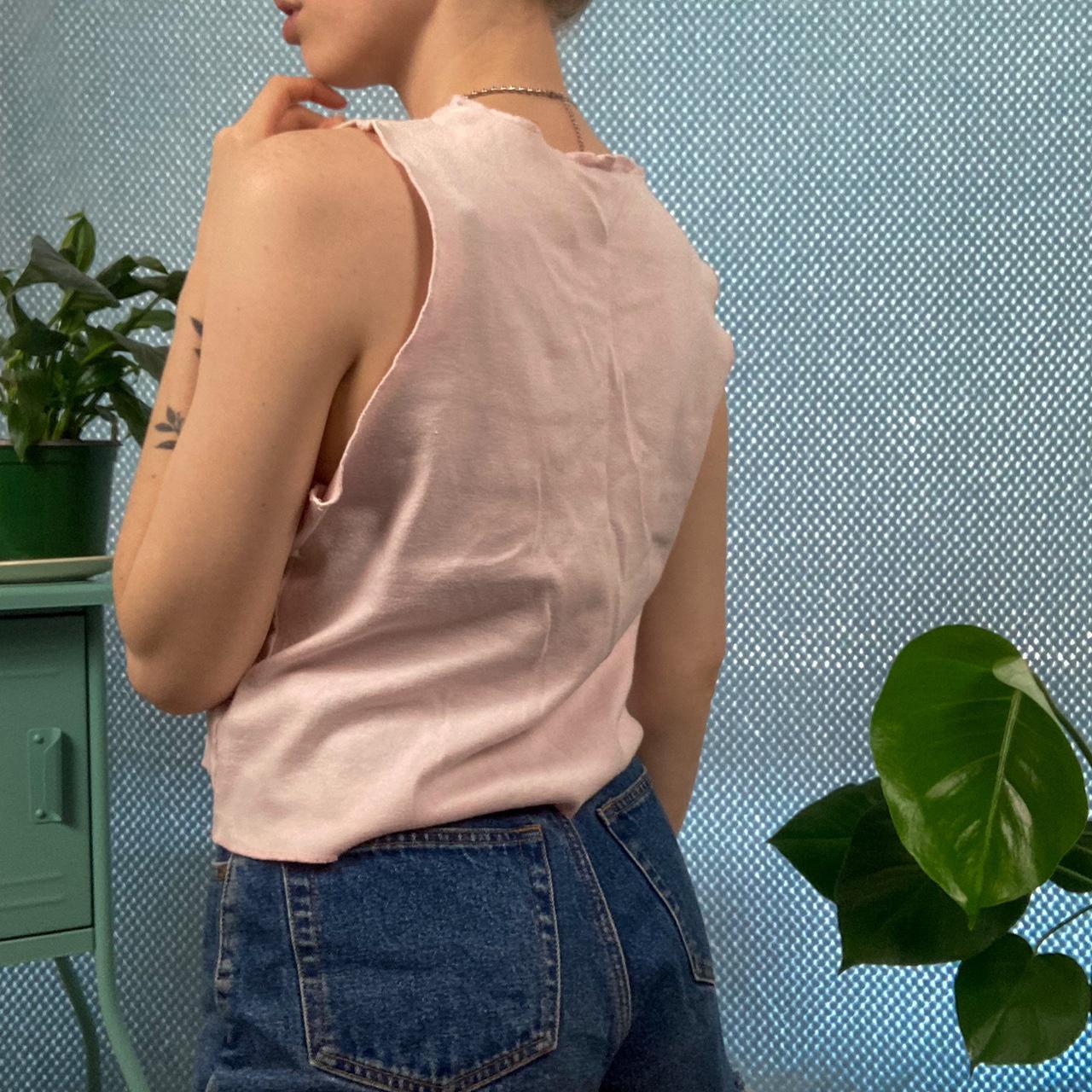 Vintage baby pink tank.. Features made in USA... Depop