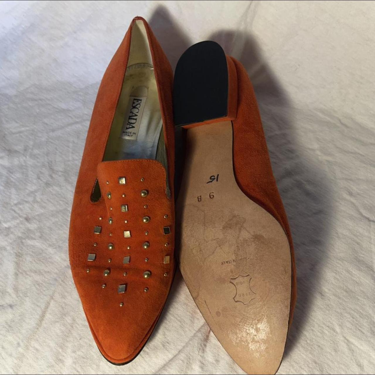 Escada Orange Loafers • These designer shoes are... - Depop