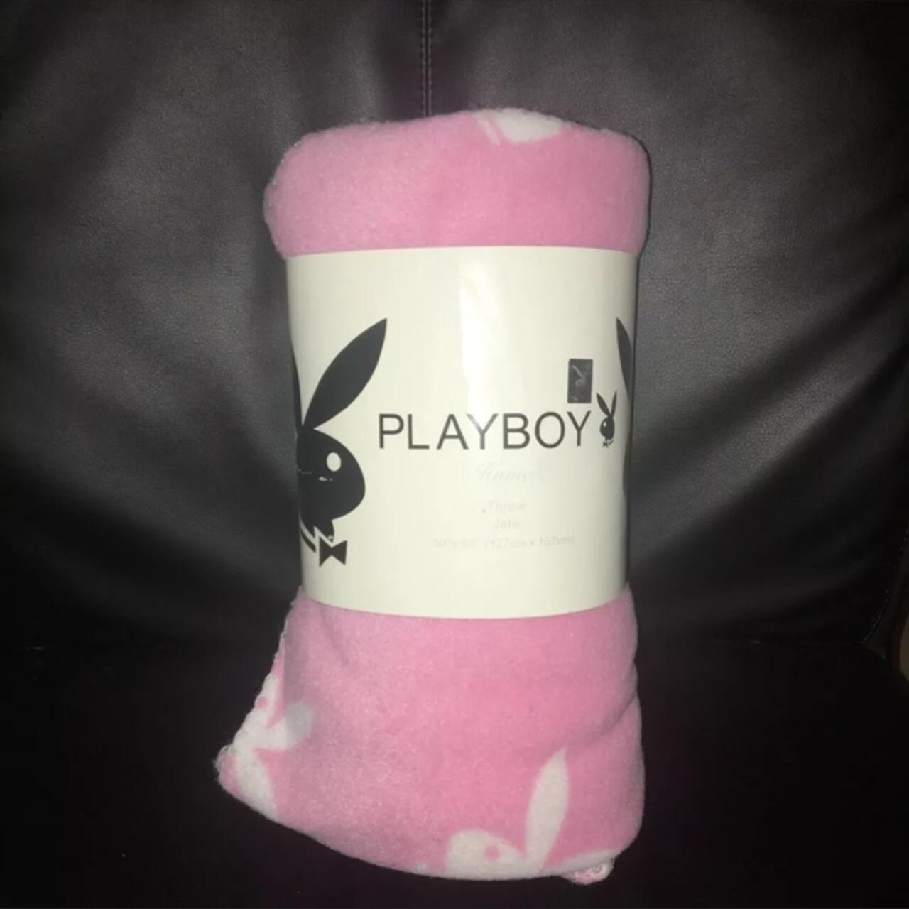 Cute Playboy Fleece Blanket This is A cute Depop