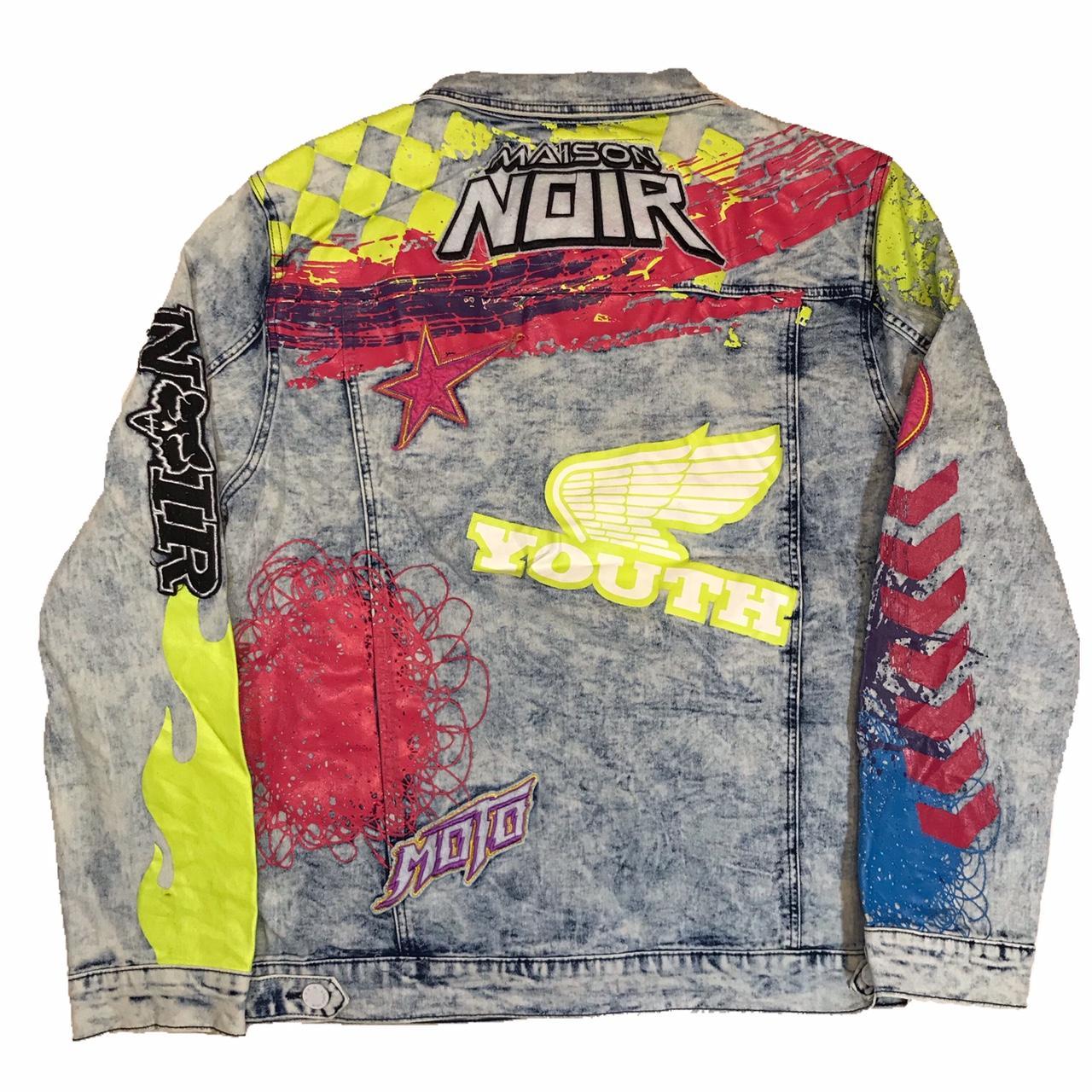 Men’s “Youth orders Moto“ jean jacket. Size XL