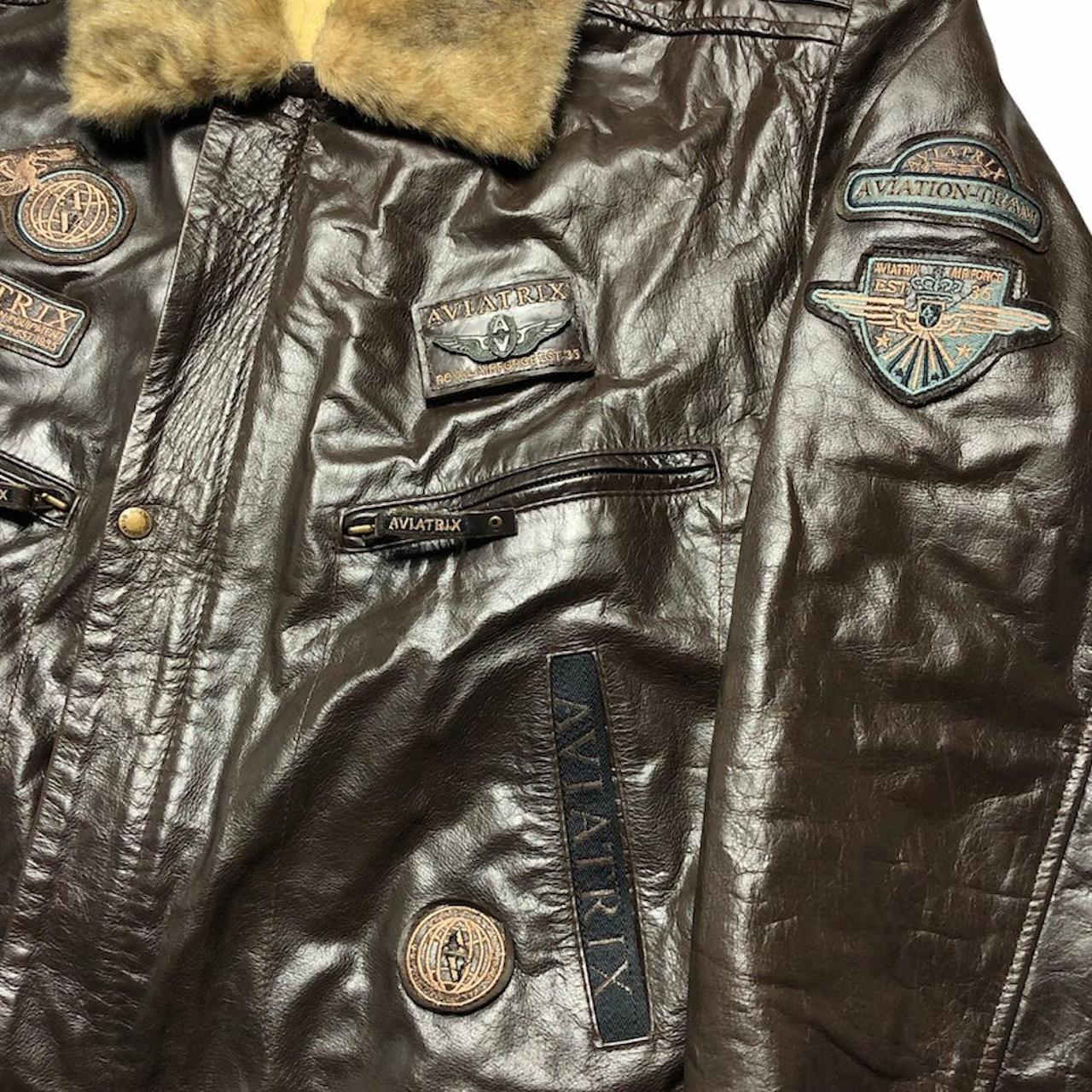 Aviatrix leather jacket An aviatrix brown leather... - Depop