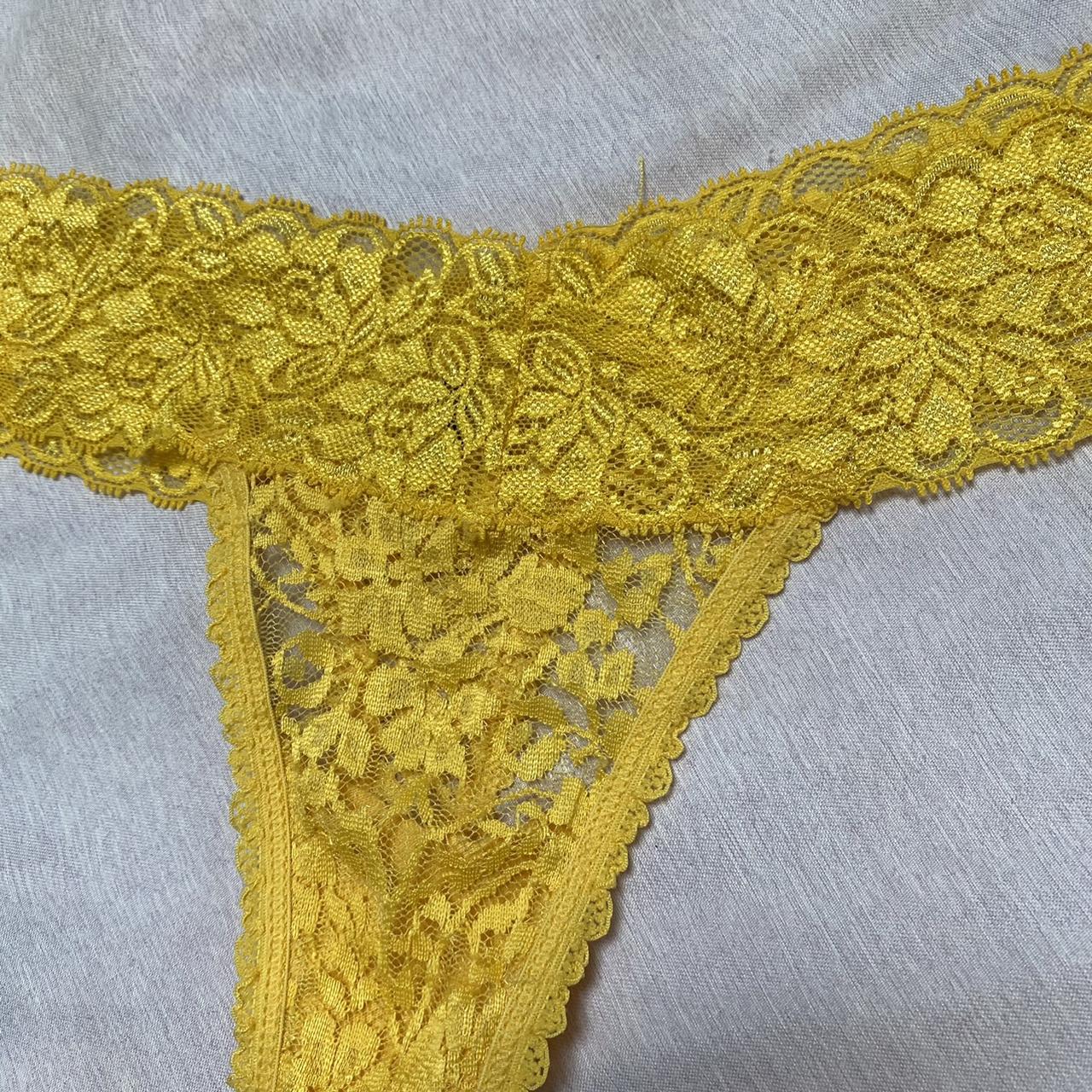 Vibrant Yellow Lace Thong With Orange Trim CD/TS Panties -  Israel