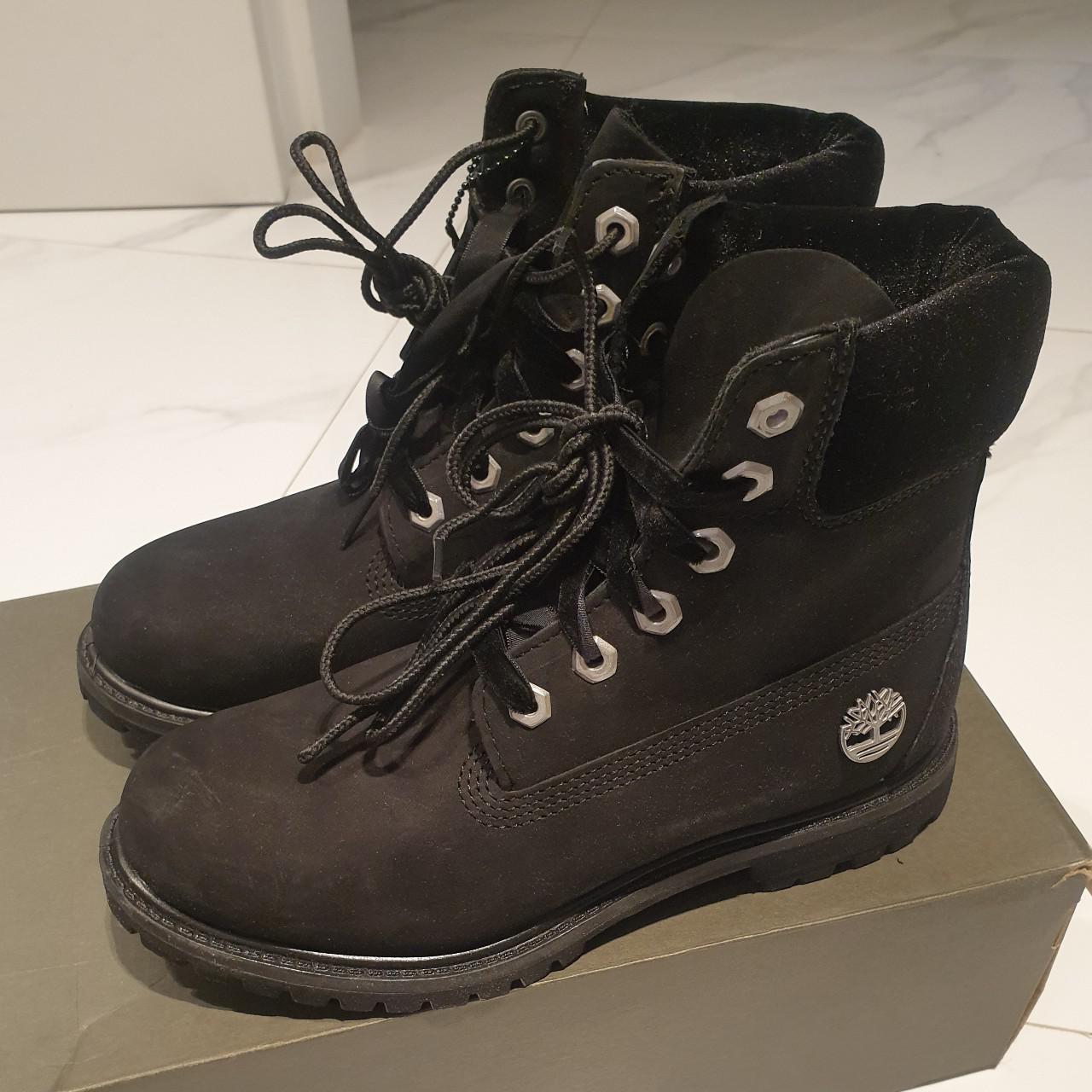 Timberland black deals velvet boots