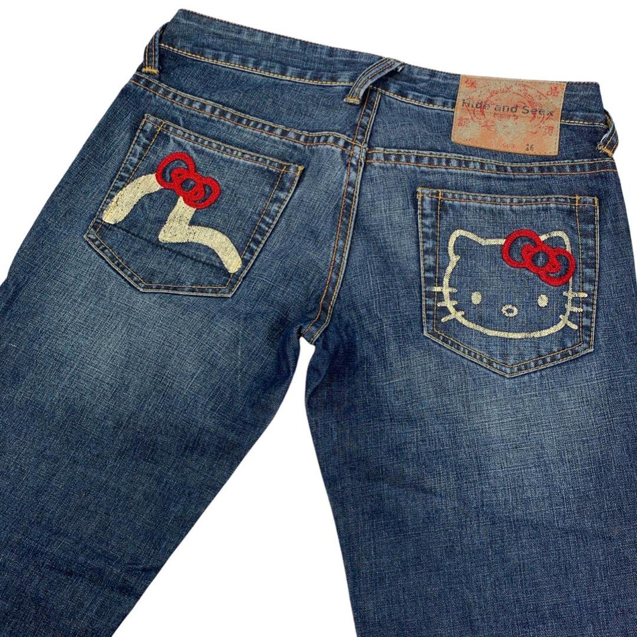 Authentic Evisu x Hello Kitty Gull Japanese Low Rise... Depop