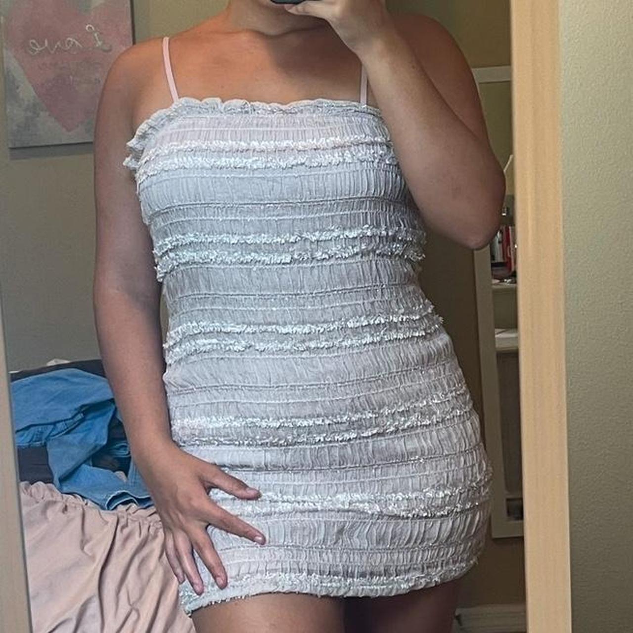 Copper Closet lilac tight shiny dress... Depop