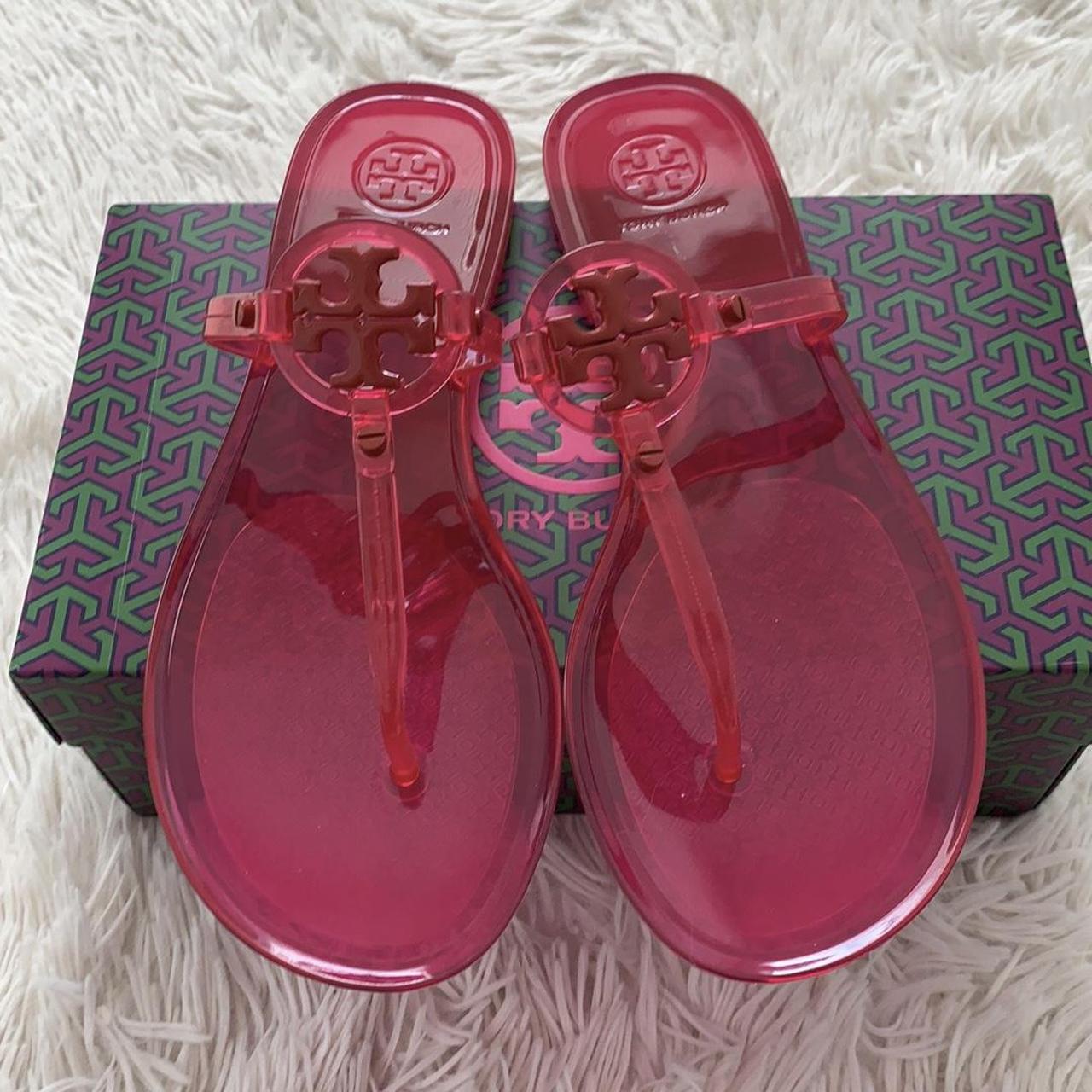 Tory Burch Women's Pink and Red Sandals | Depop