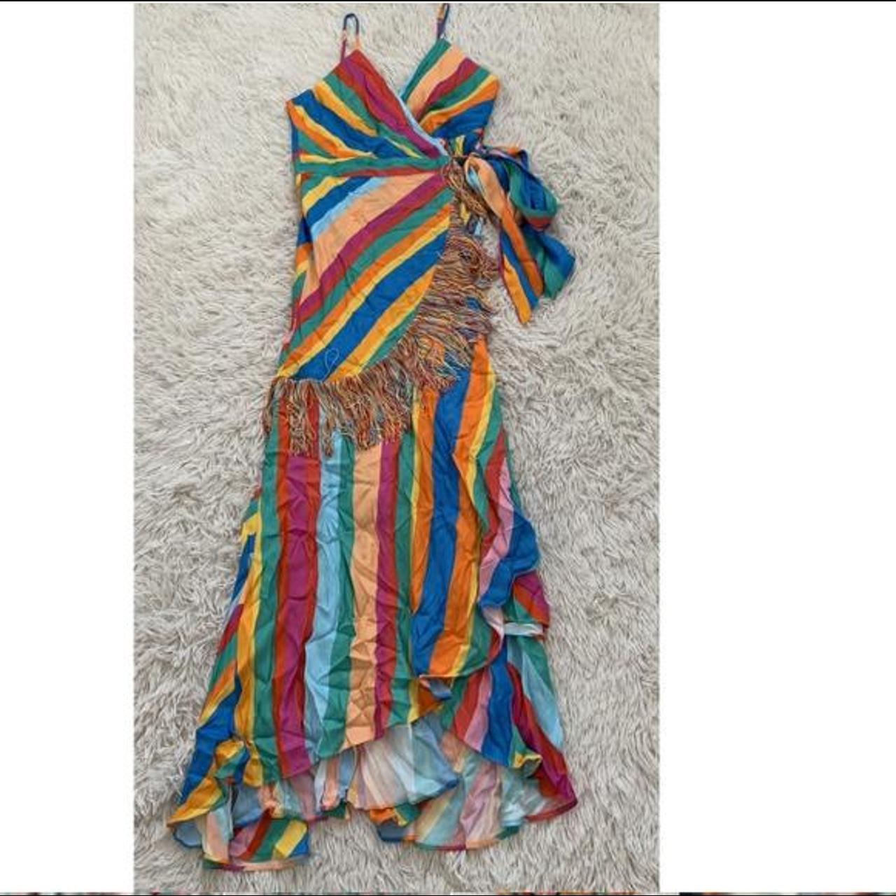 NWT Farm Rio Striped authentic Scarf Maxi Dress