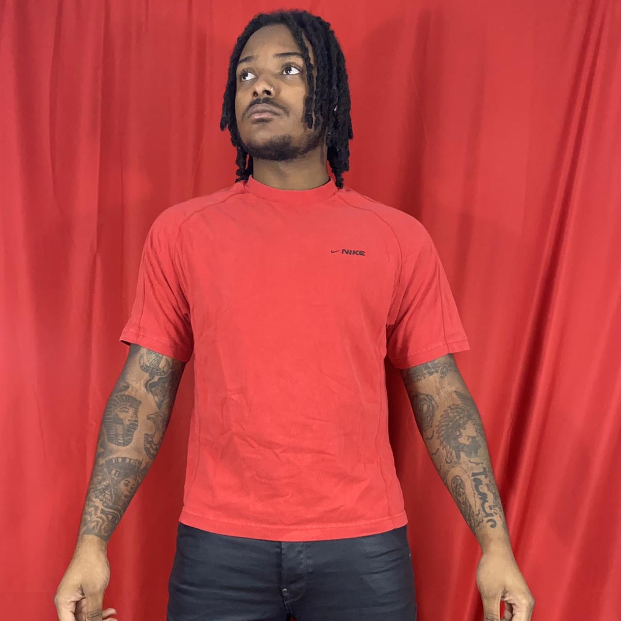 mens black and red nike shirt