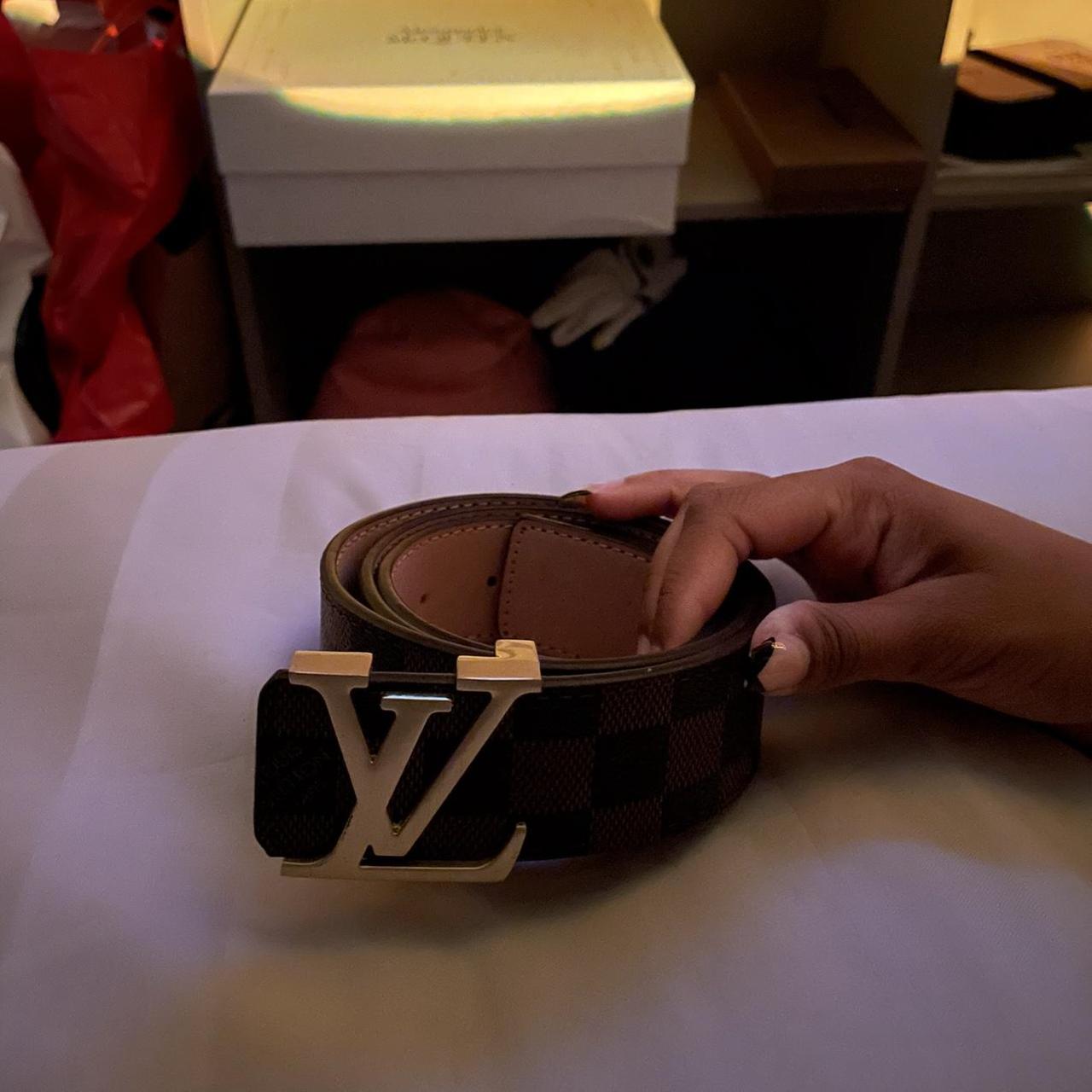 Louis Vuitton Mens Belt Damien Ebene Canvas Like... Depop