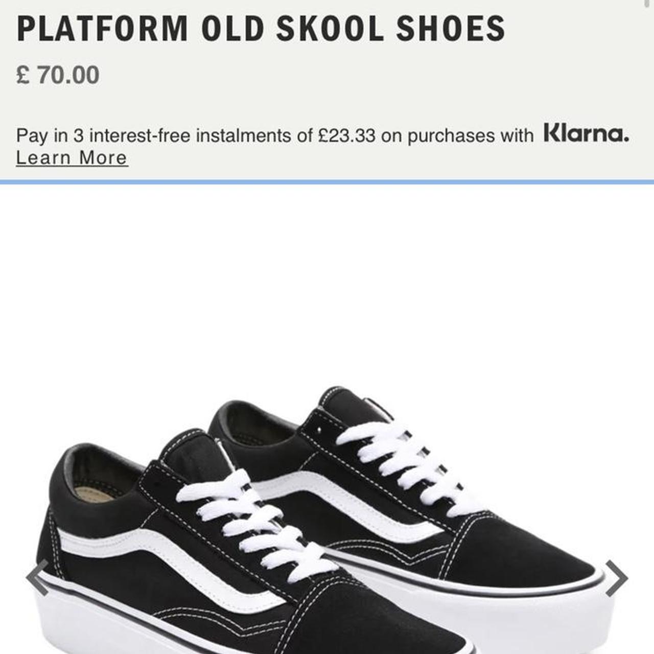 Vans classic black and white lace up platform size 5... Depop