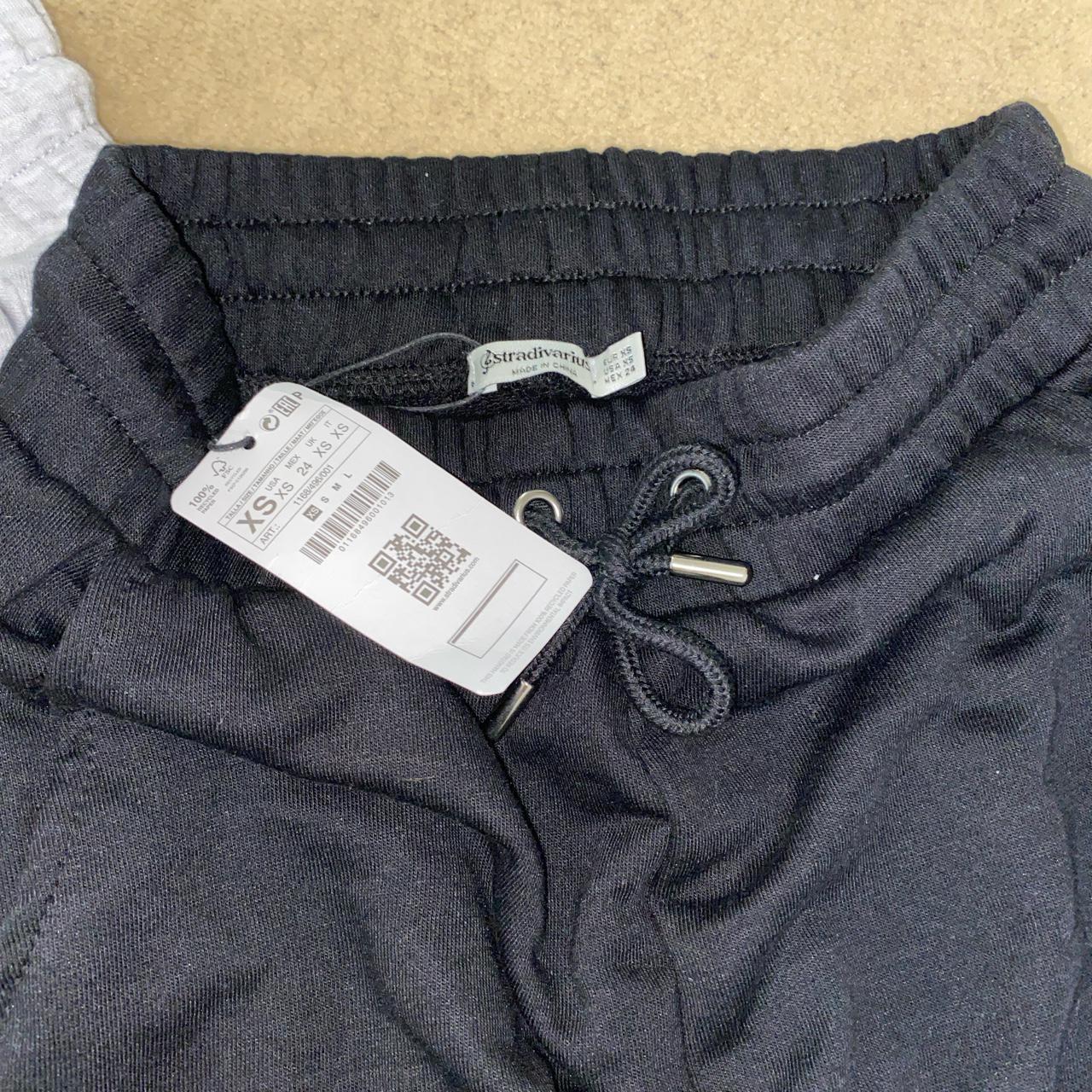 Stradivarius black and grey joggers, size xs, never... - Depop