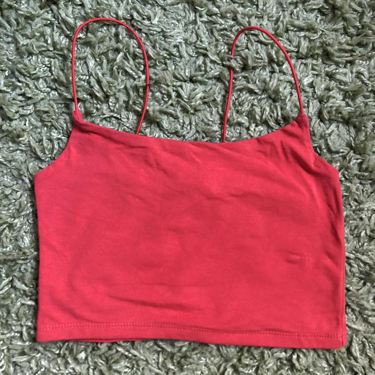 Orange spaghetti strap crop stop from primark, 2XS-... - Depop