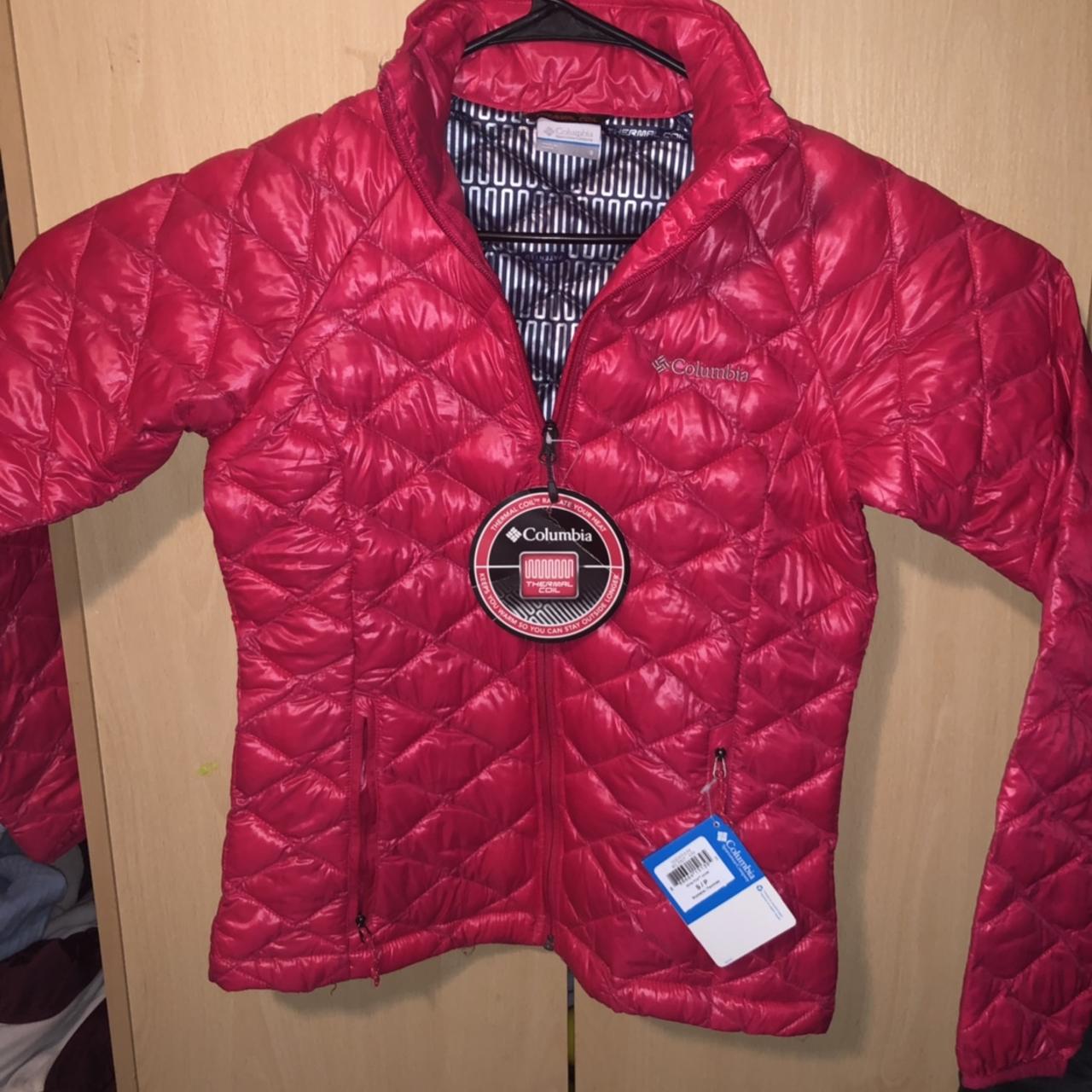 Columbia Thermal Coil Puffer Jacket Womens S Pink... Depop