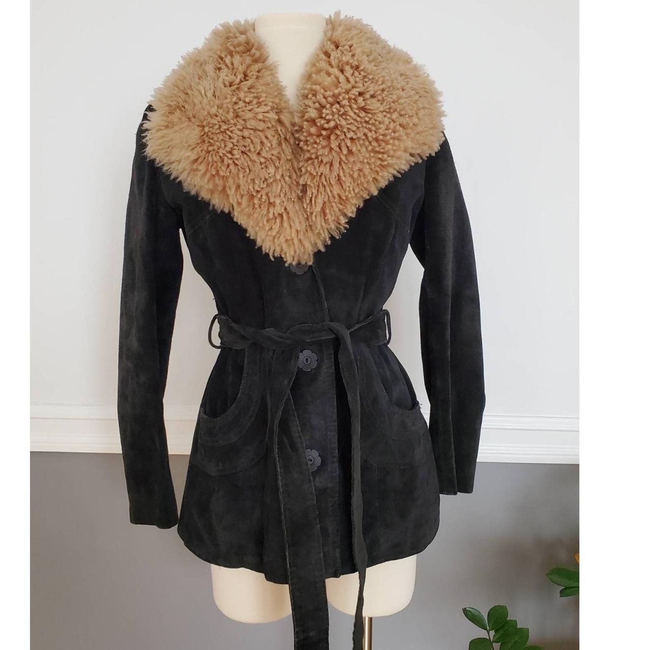 Product Image 1 - 60s/70s Black Suede Leather Coat