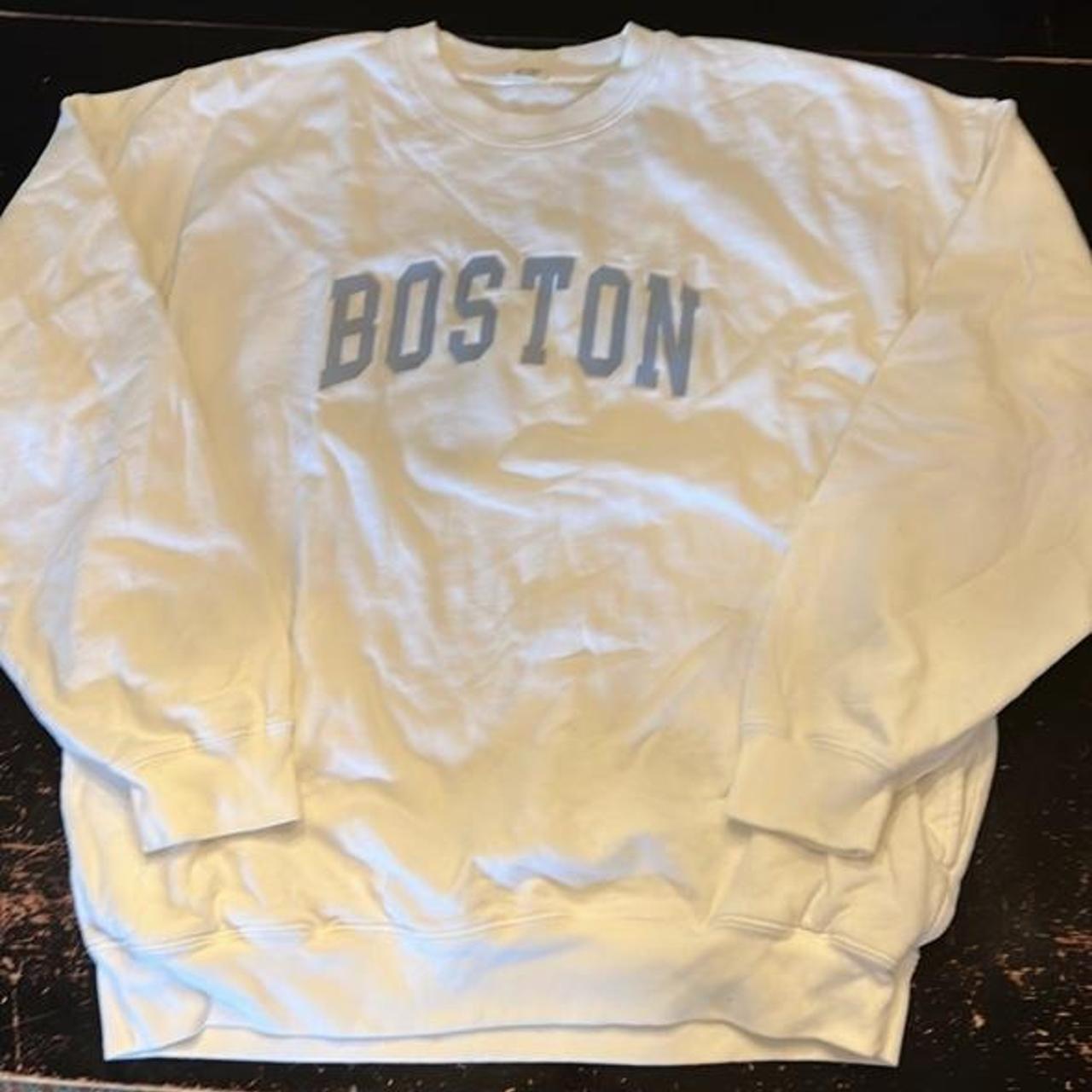 brandy melville white boston erica crewneck Depop