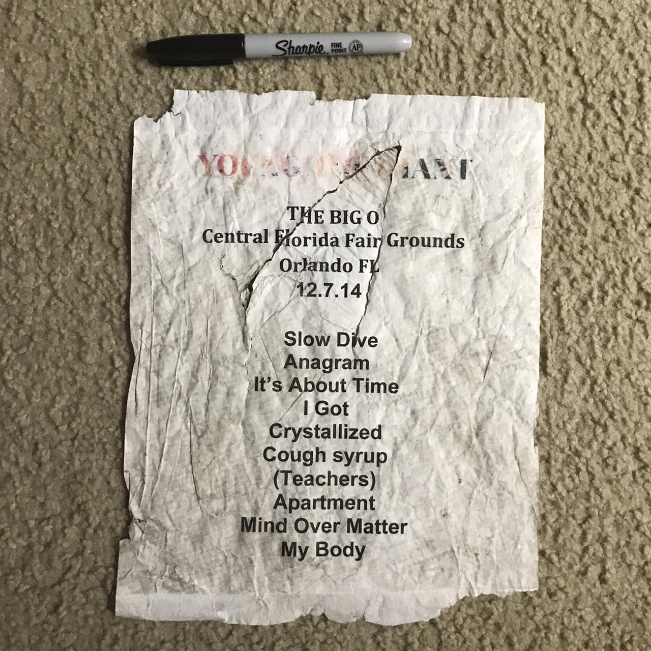 Young The Giant Setlist Actually Used by Young The... Depop