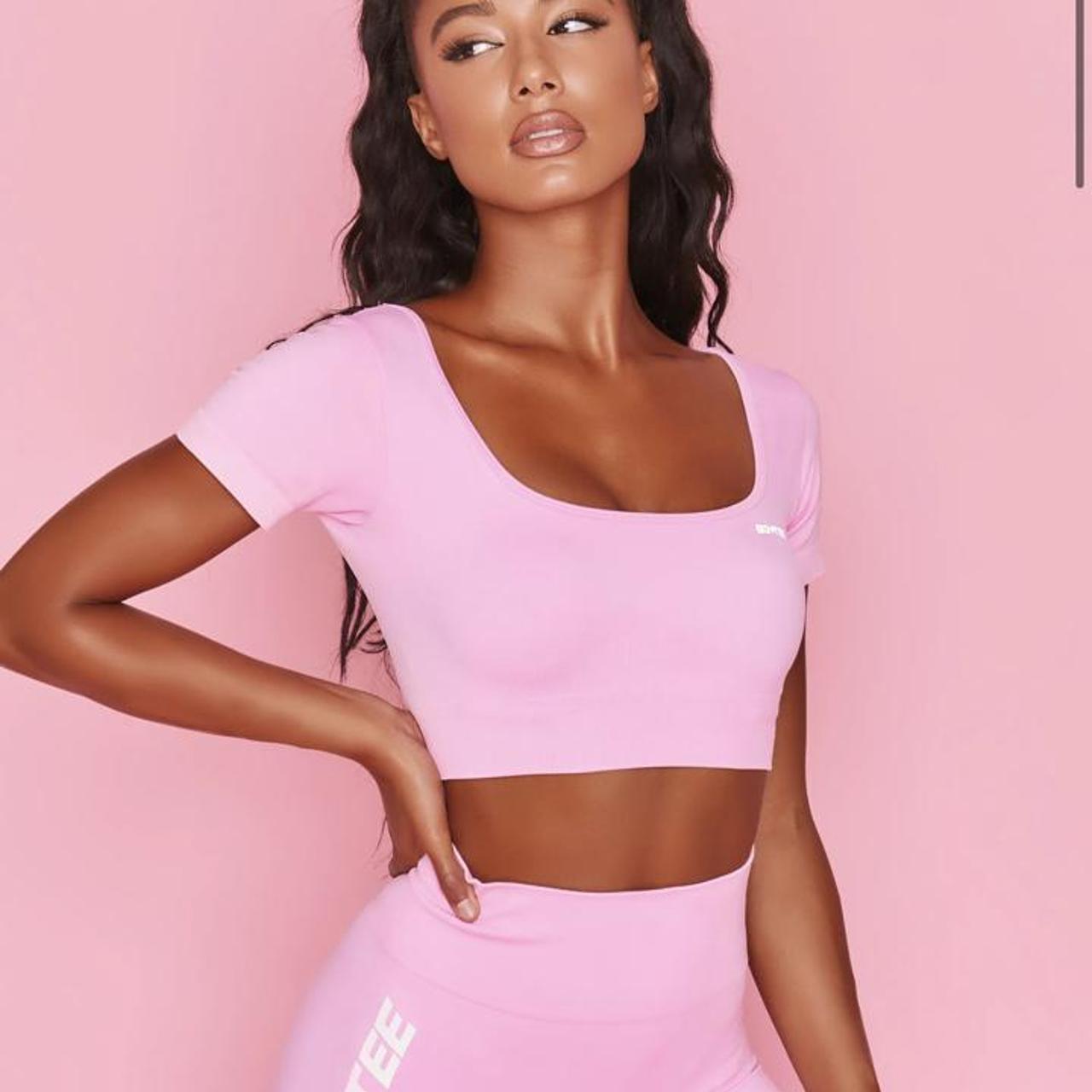 bo and tee, Tops, Bo And Tee Alive Crop Top In Pink Sizem