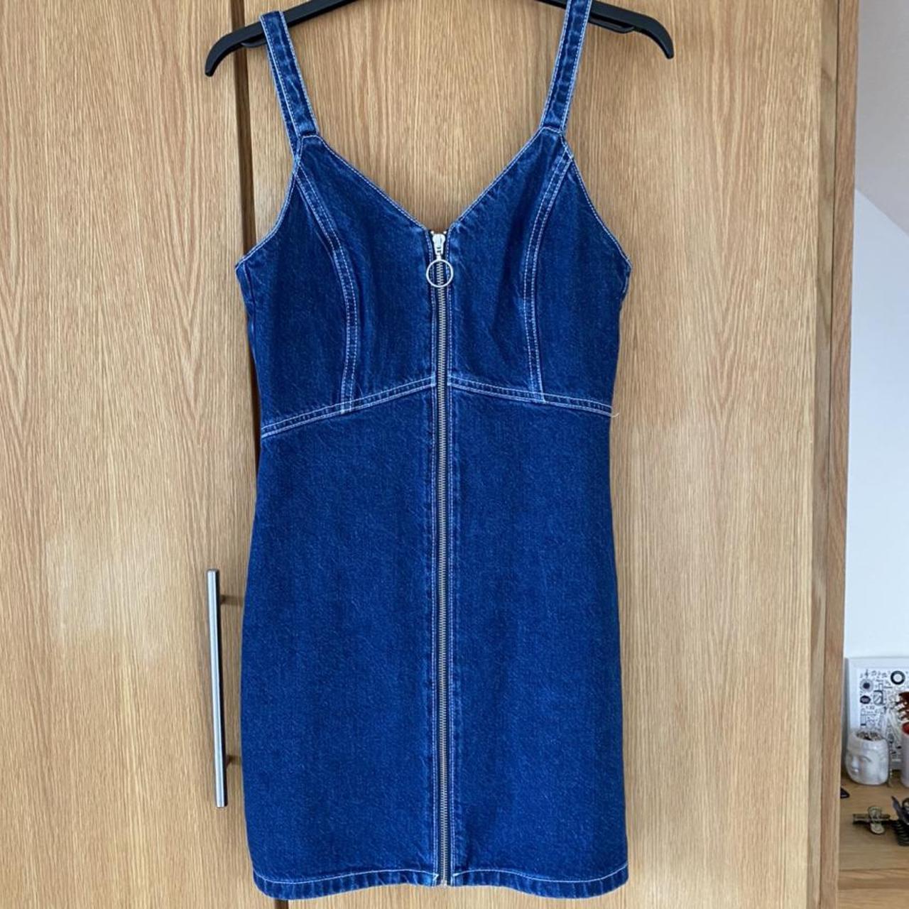 blue denim zip up dress Perfect for... Depop