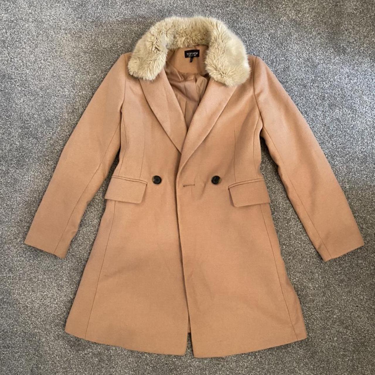 fur collar duster coat