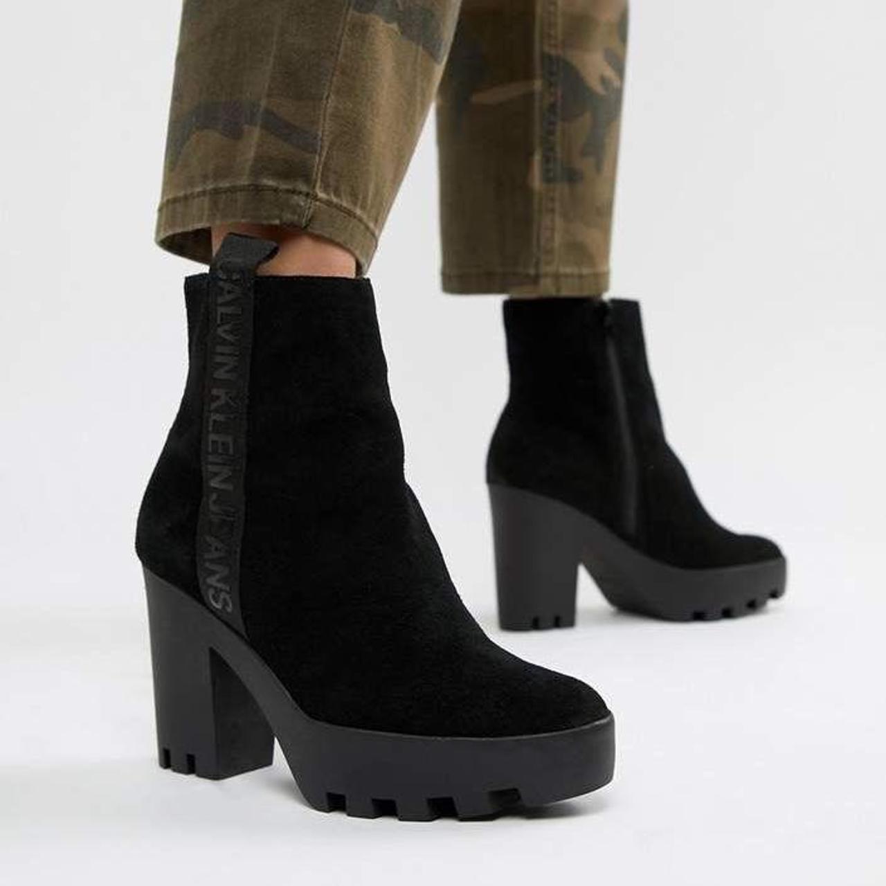 calvin klein suede ankle boots