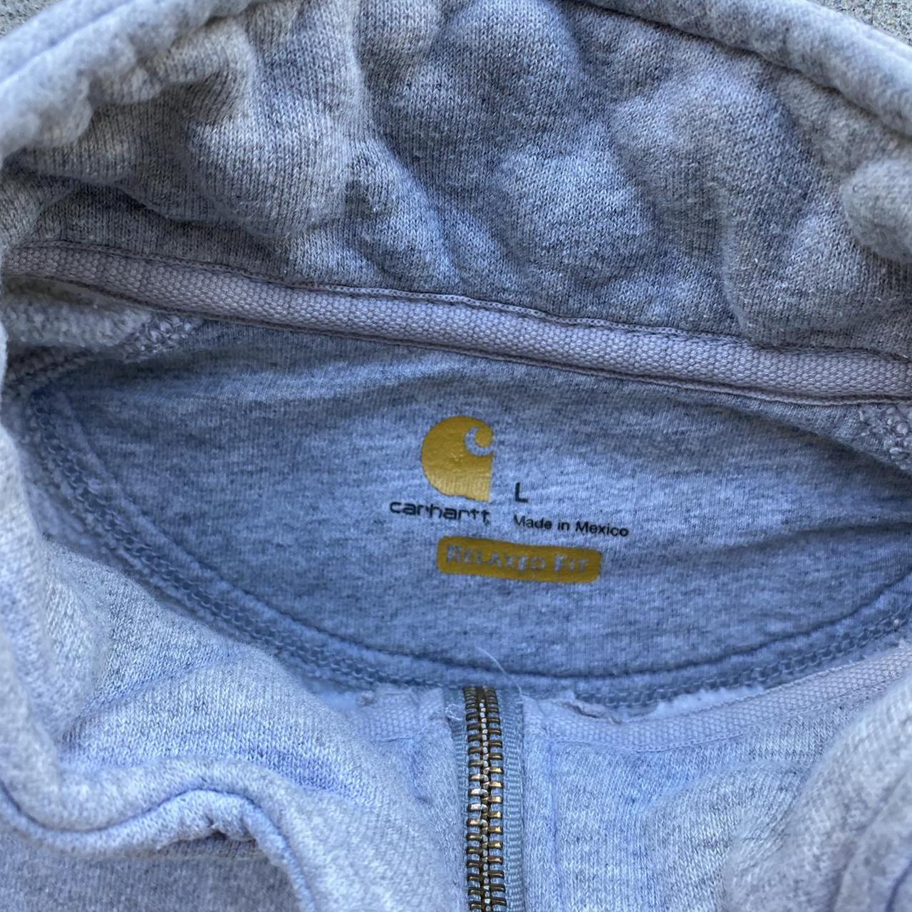 Large heavy weight Carhartt gray quarter zip hoodie... - Depop