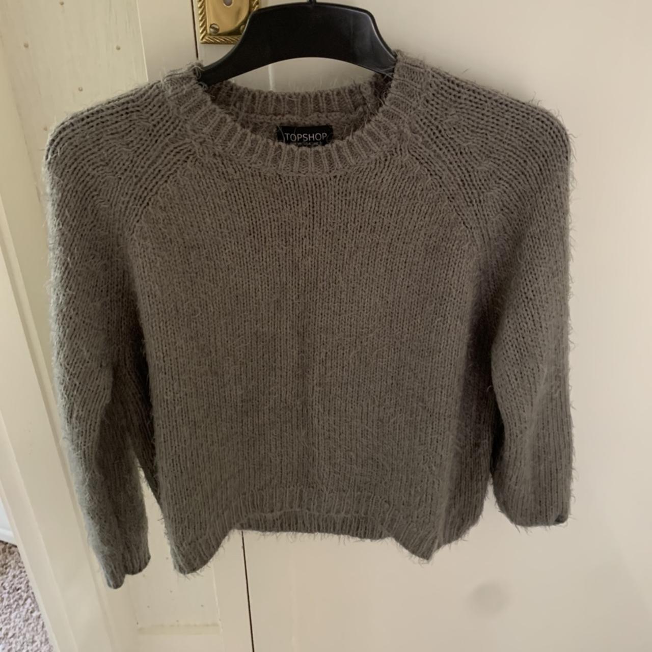 Fluffy topshop grey and cream jumpers! Buy together... - Depop