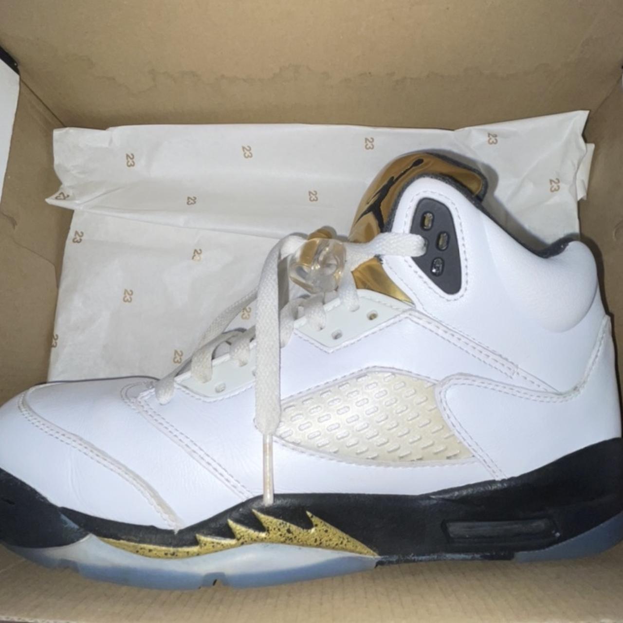 Jordan Women's White and Gold Trainers