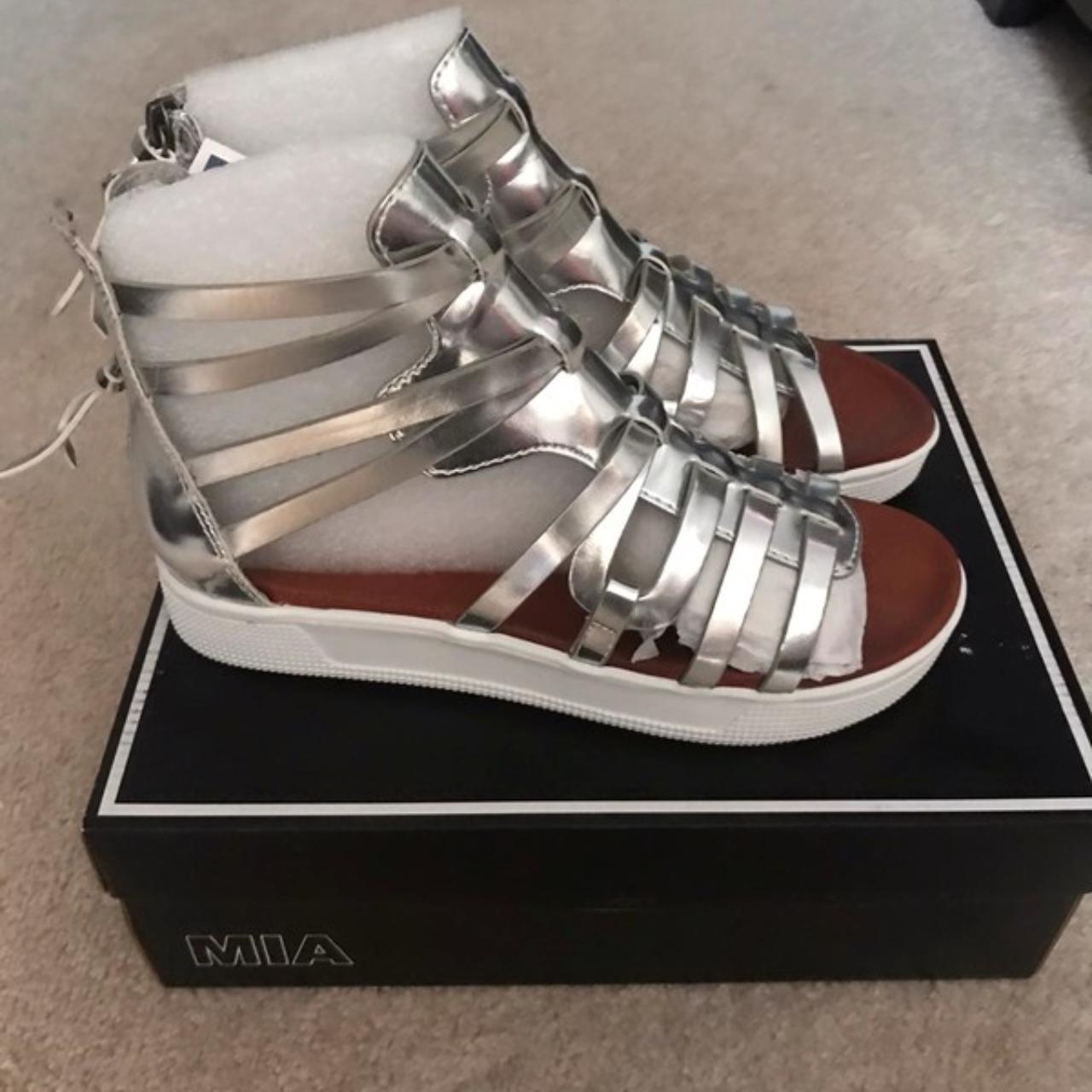 Mia silver gladiator sandals silver gladiator Depop