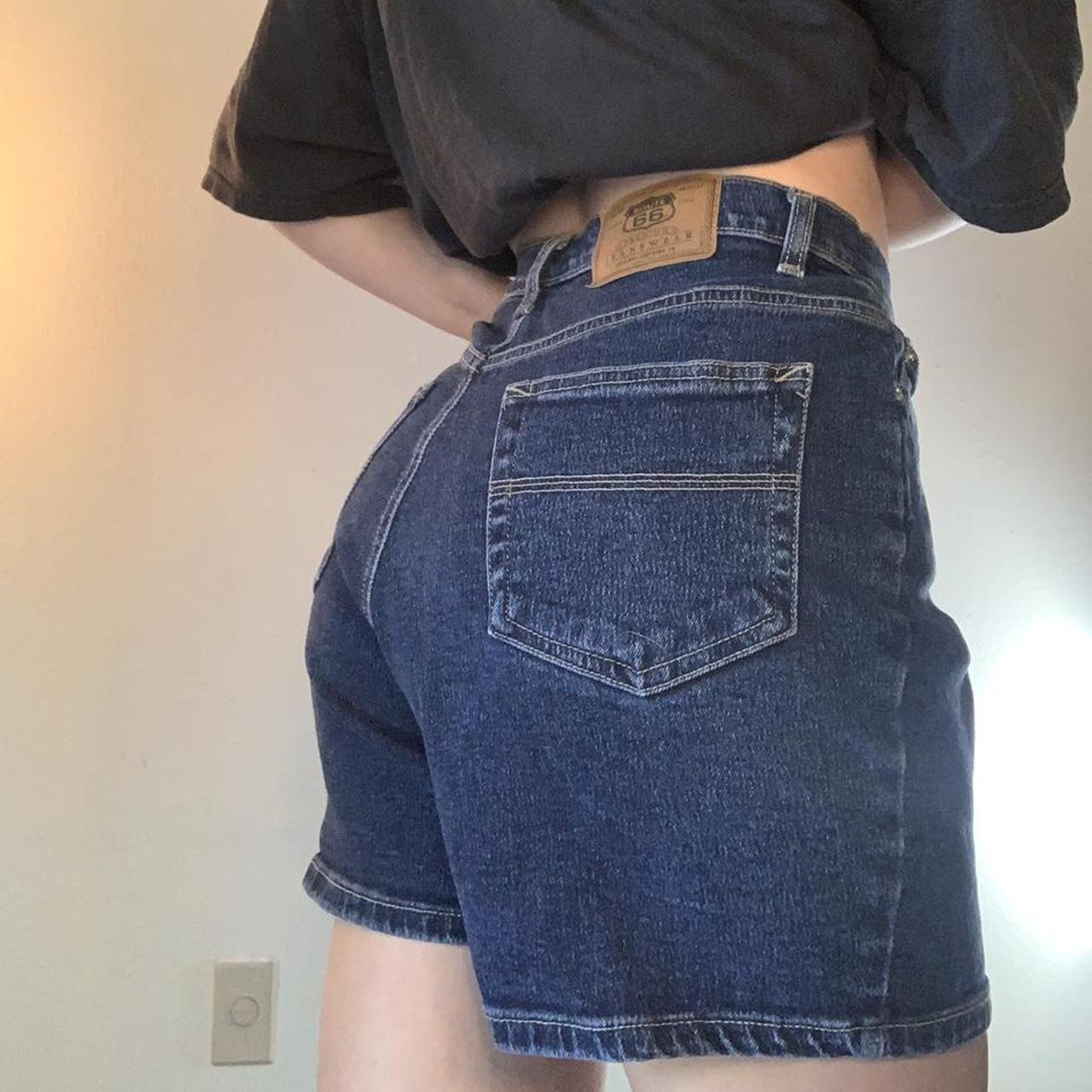 Sick vintage Route 66 denim shorts. This shape is... - Depop