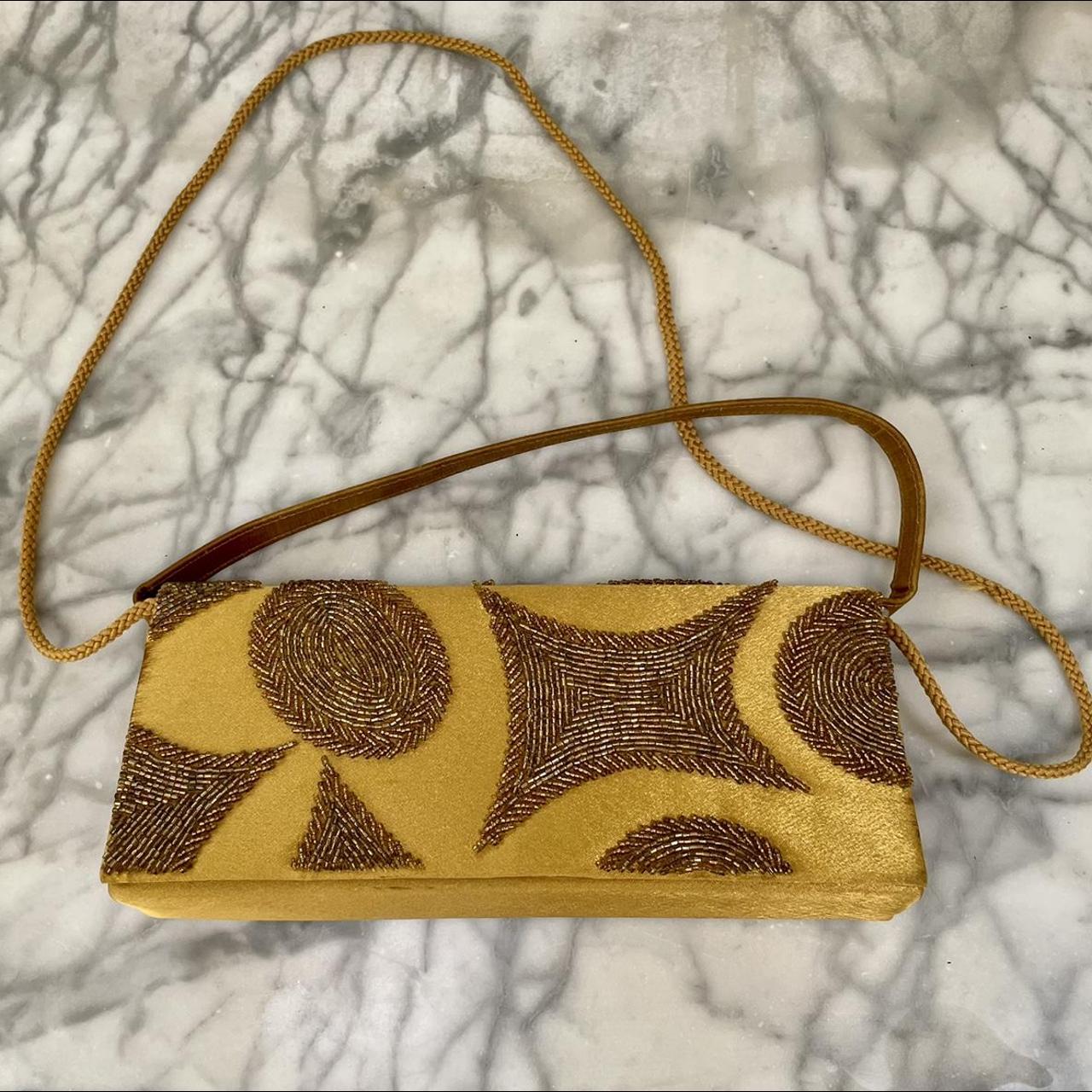 Vintage embroidered mustard color clutch purse No... Depop