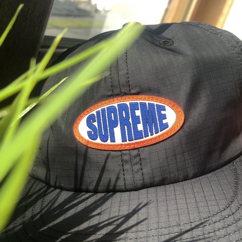 Supreme Oval Label 6 panel cap in black... - Depop