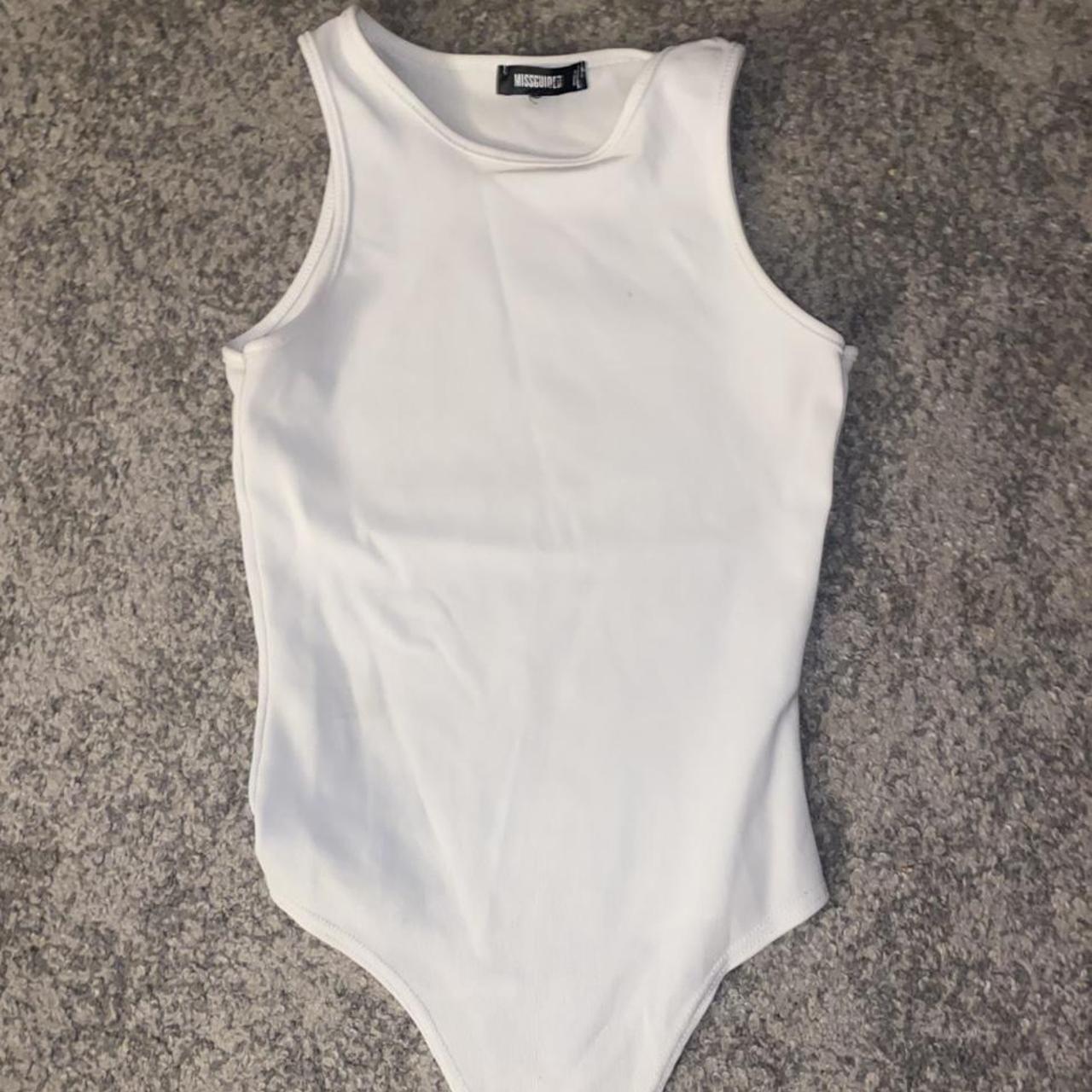 Missguided White Racer Bodysuit Size 10 But More Depop