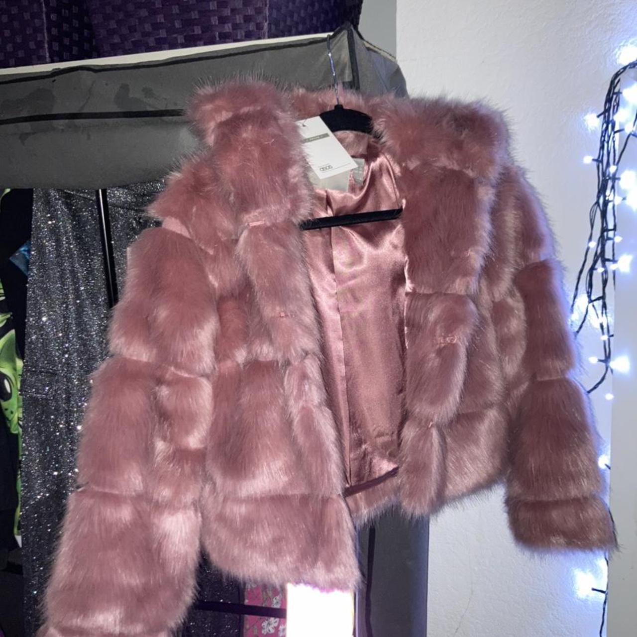 rose gold fluffy jacket