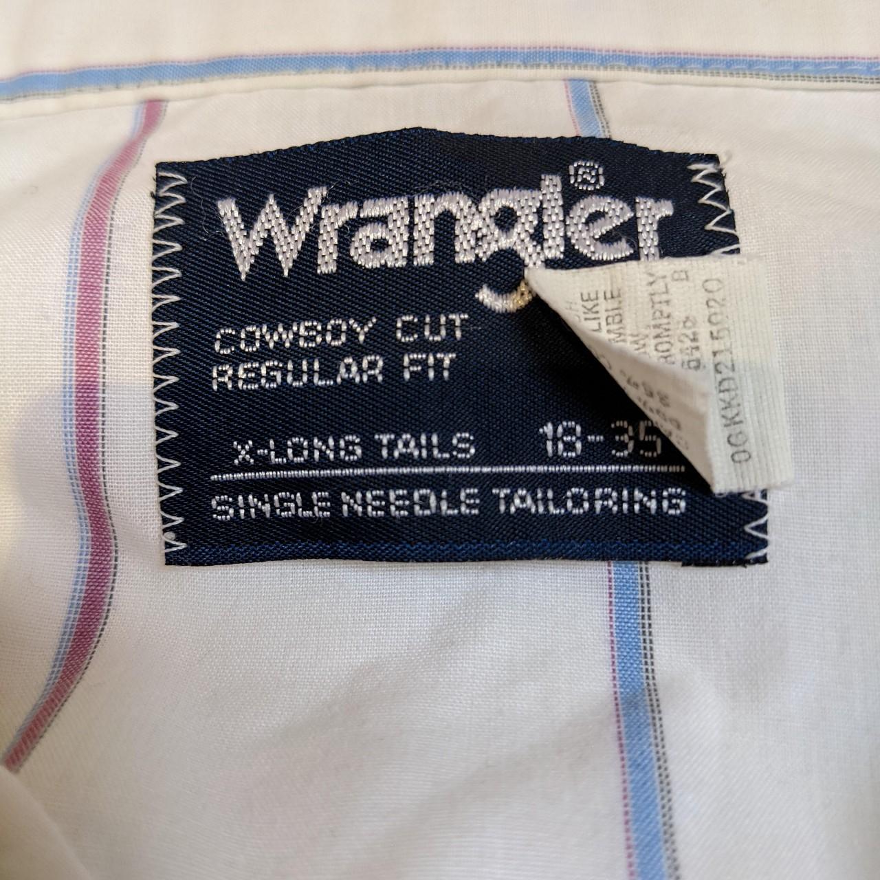 Striped Wrangler cowboy cut long sleeved shirt White... - Depop