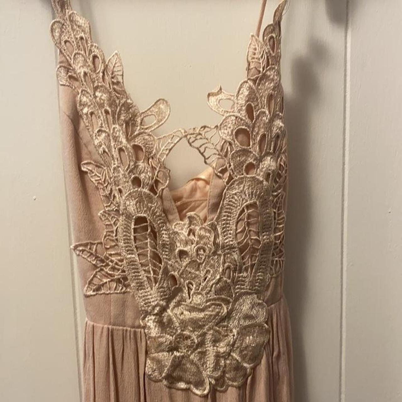 LF light pink romper with lace Worn once, so cute &... - Depop
