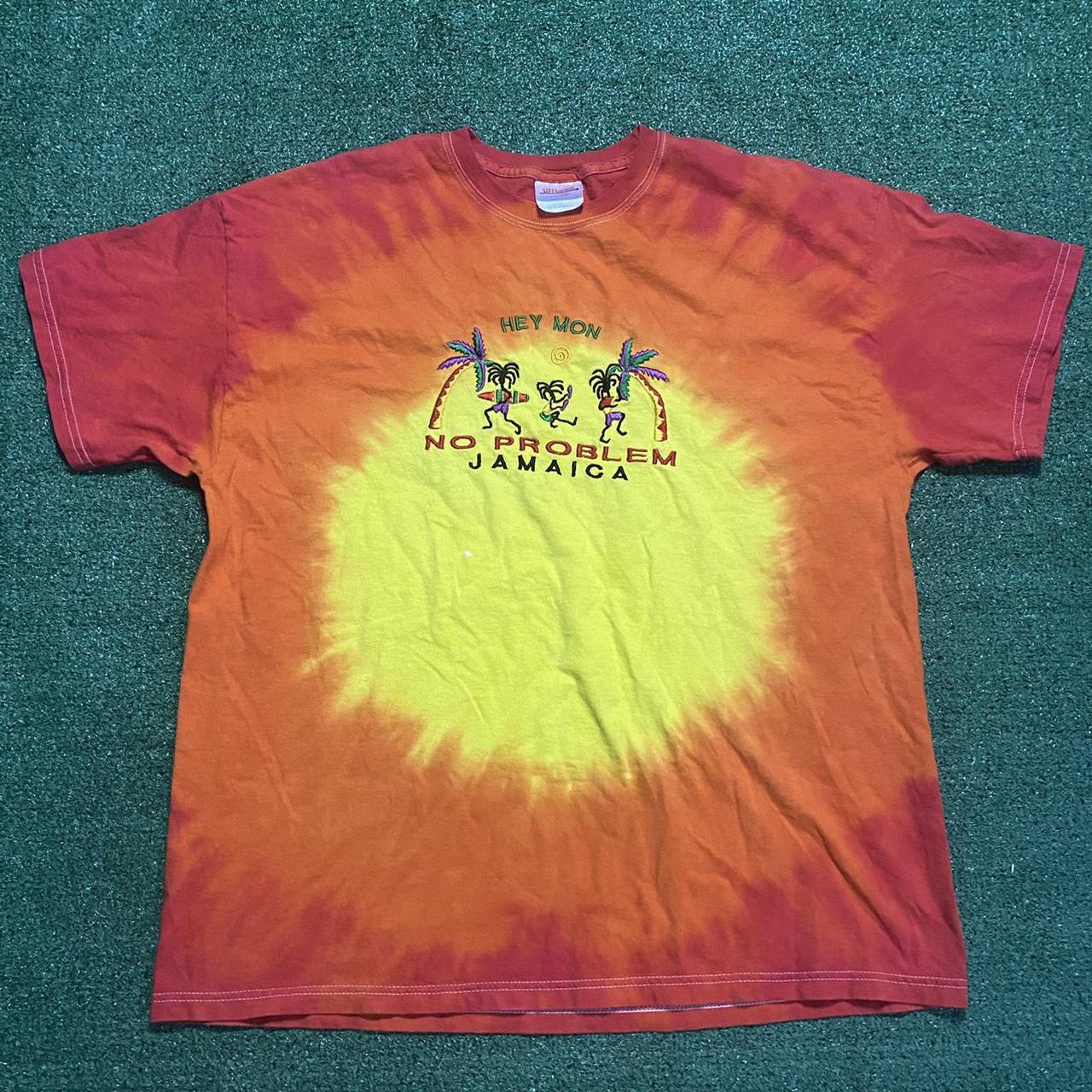 Tie Dye Jamaica “Hey Mon No Problem” Graphic... - Depop