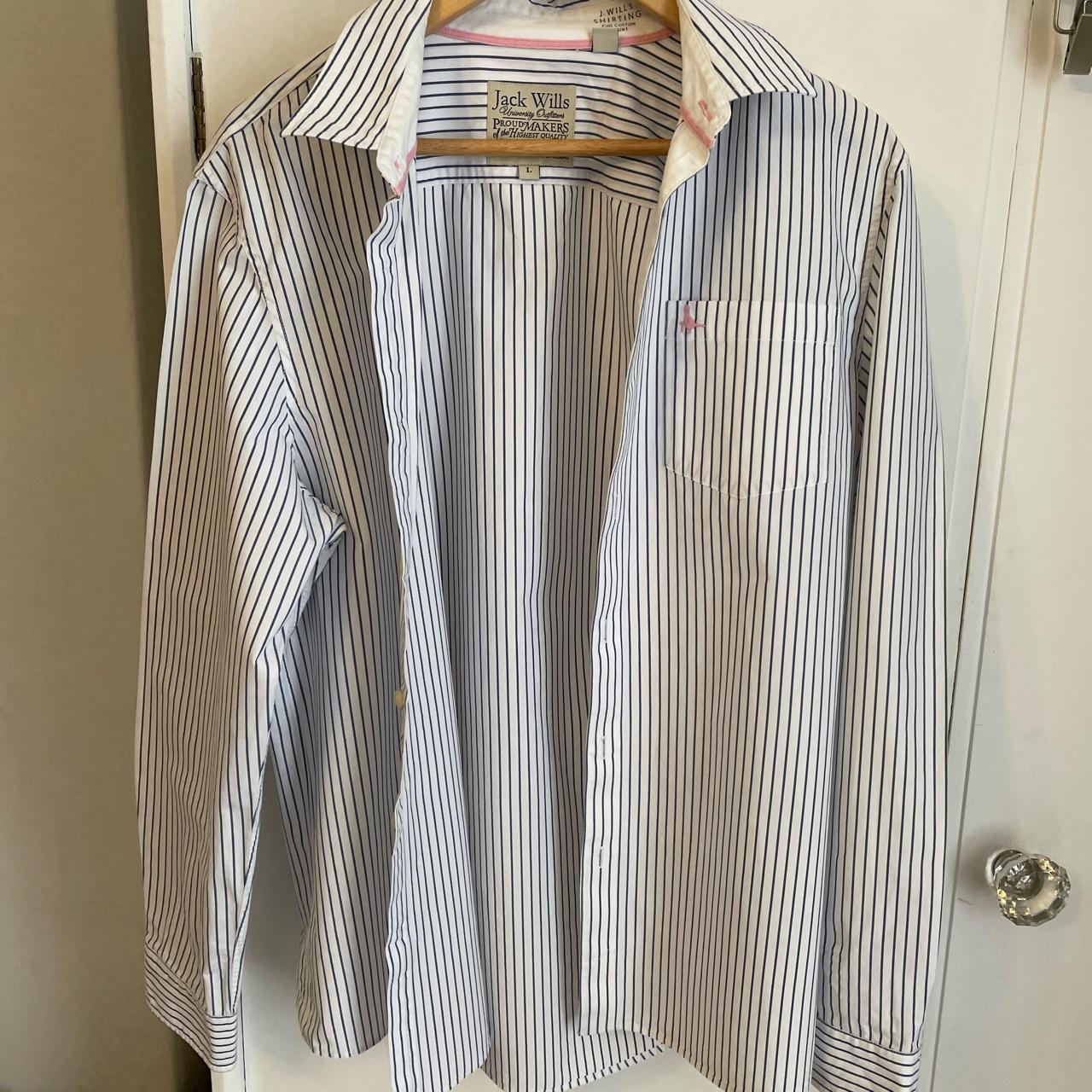 Jack Wills Men's White and Blue Shirt | Depop