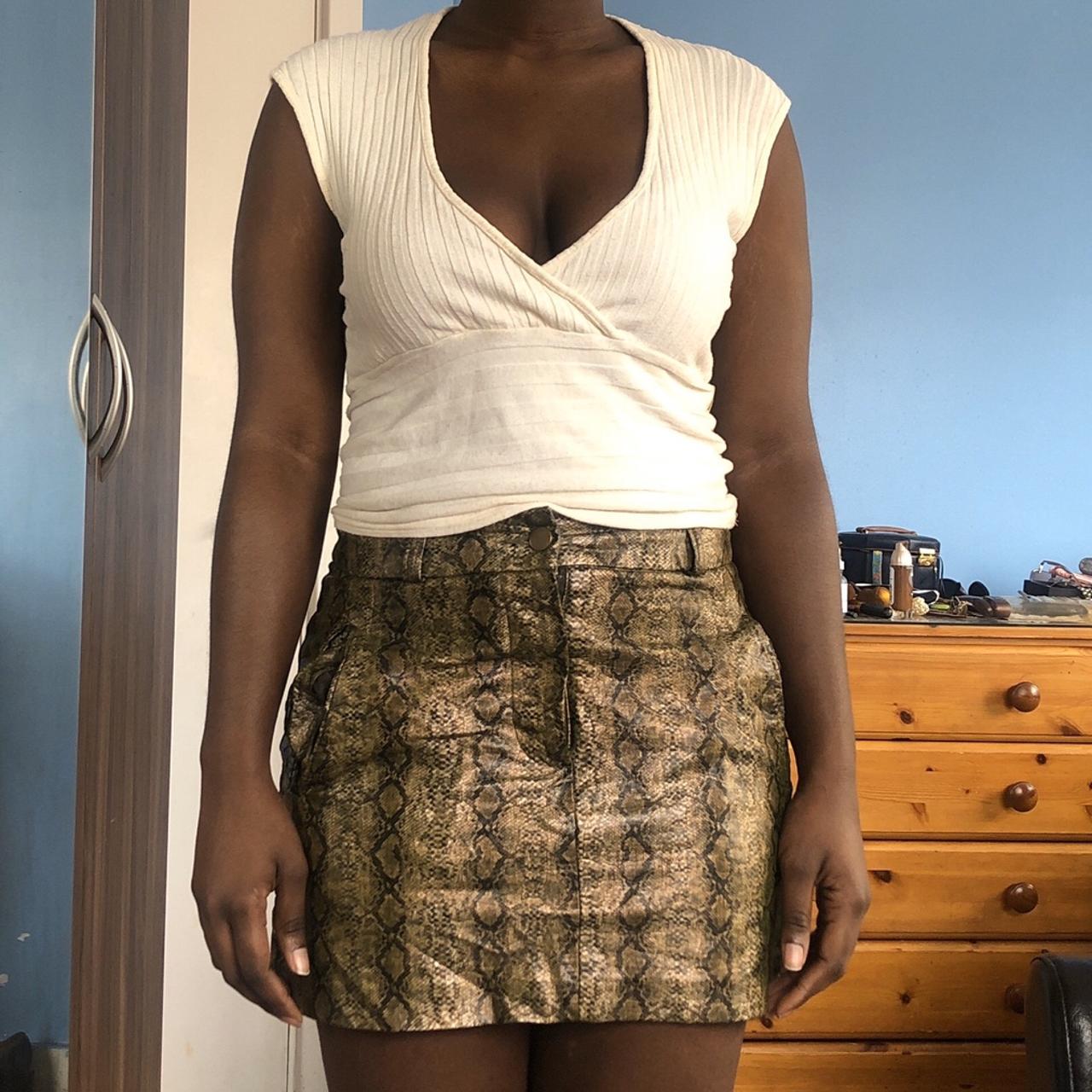 H&M Women's Khaki and Brown Skirt
