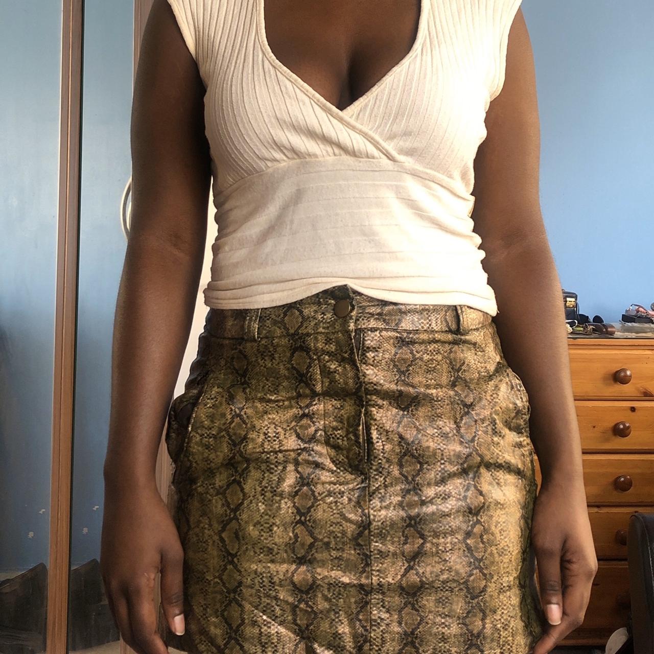 H&M Women's Khaki and Brown Skirt (3)
