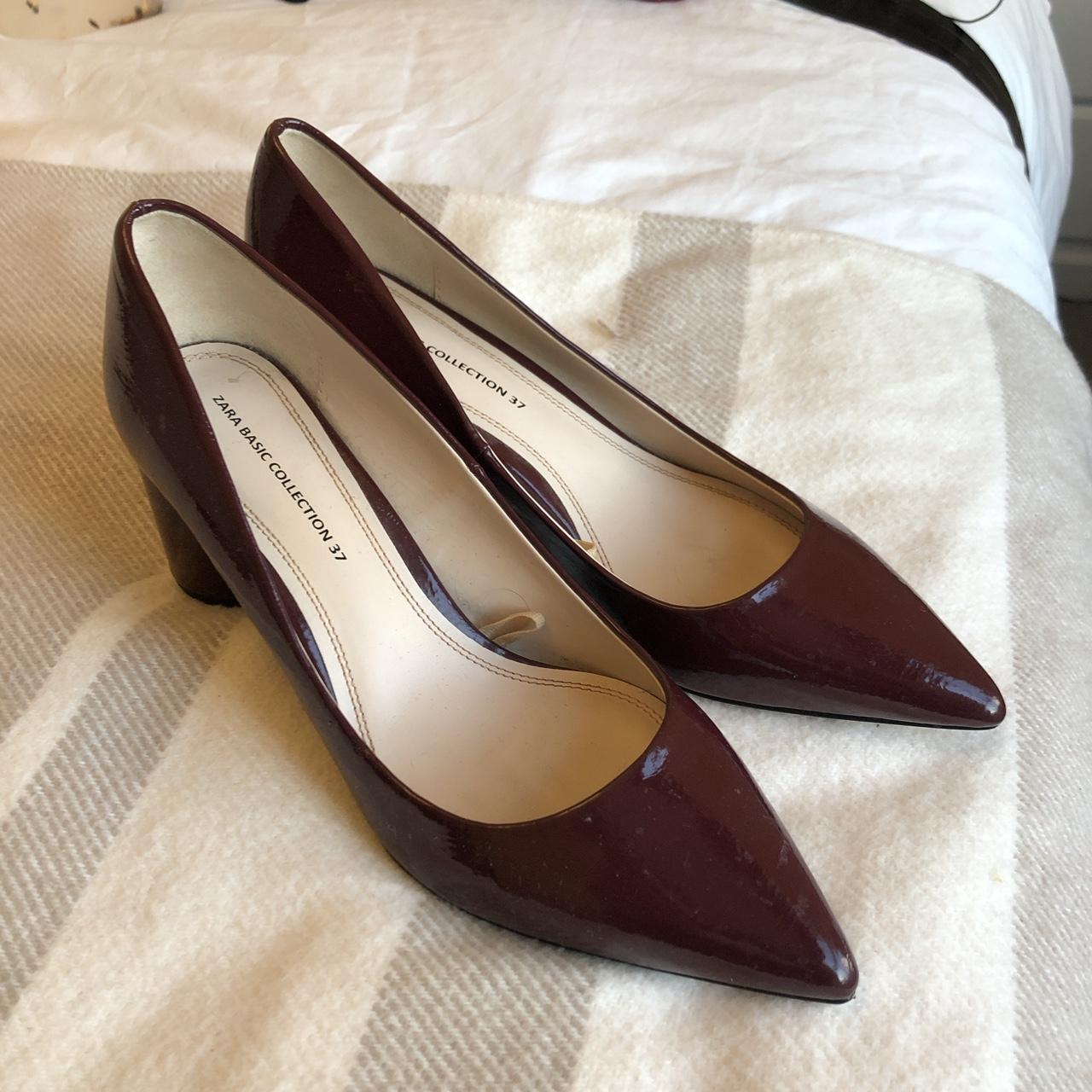 zara burgundy heels